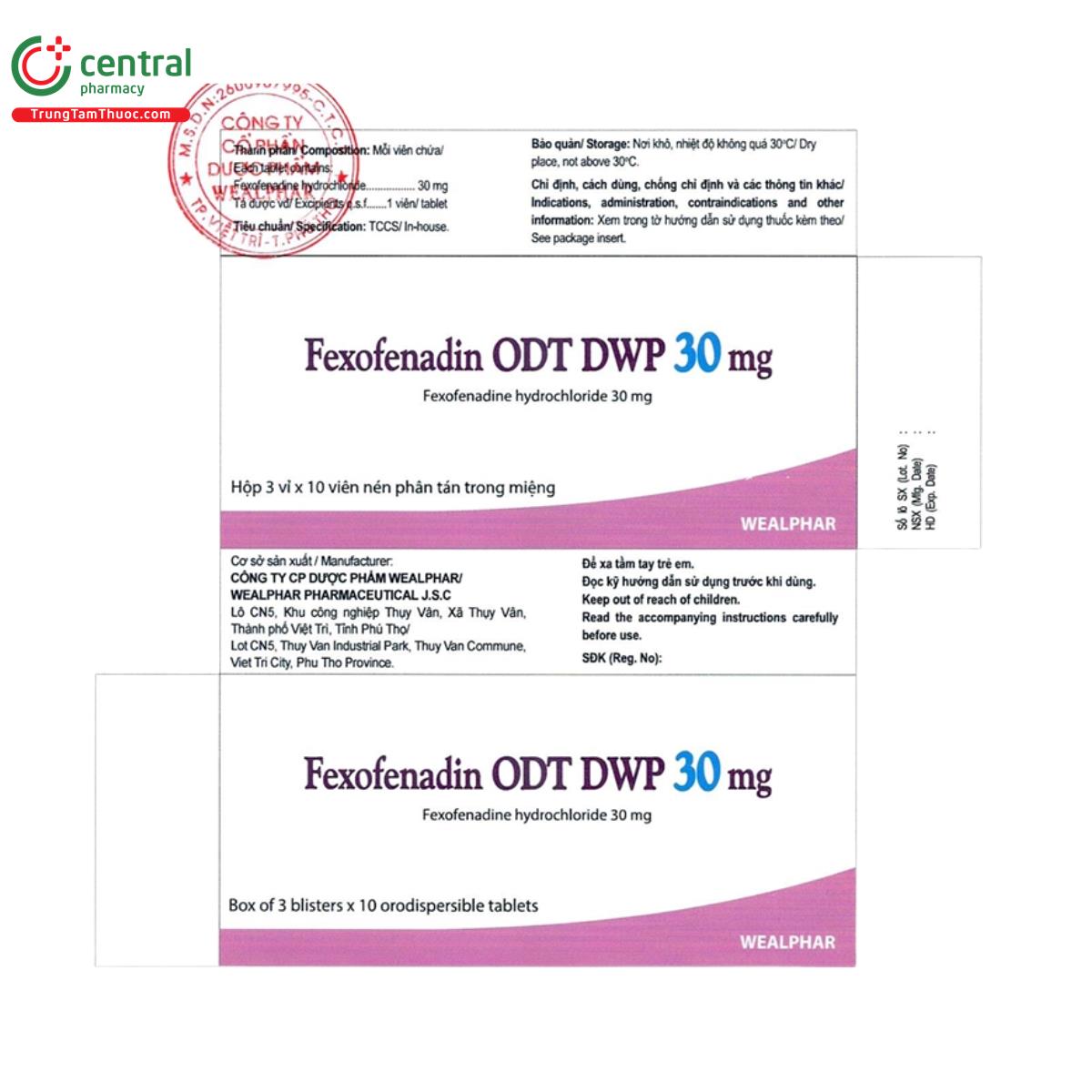 fexofenadin odt dwp 30mg 3 P6544 fexofenadin odt dwp 30mg 3 P6544
