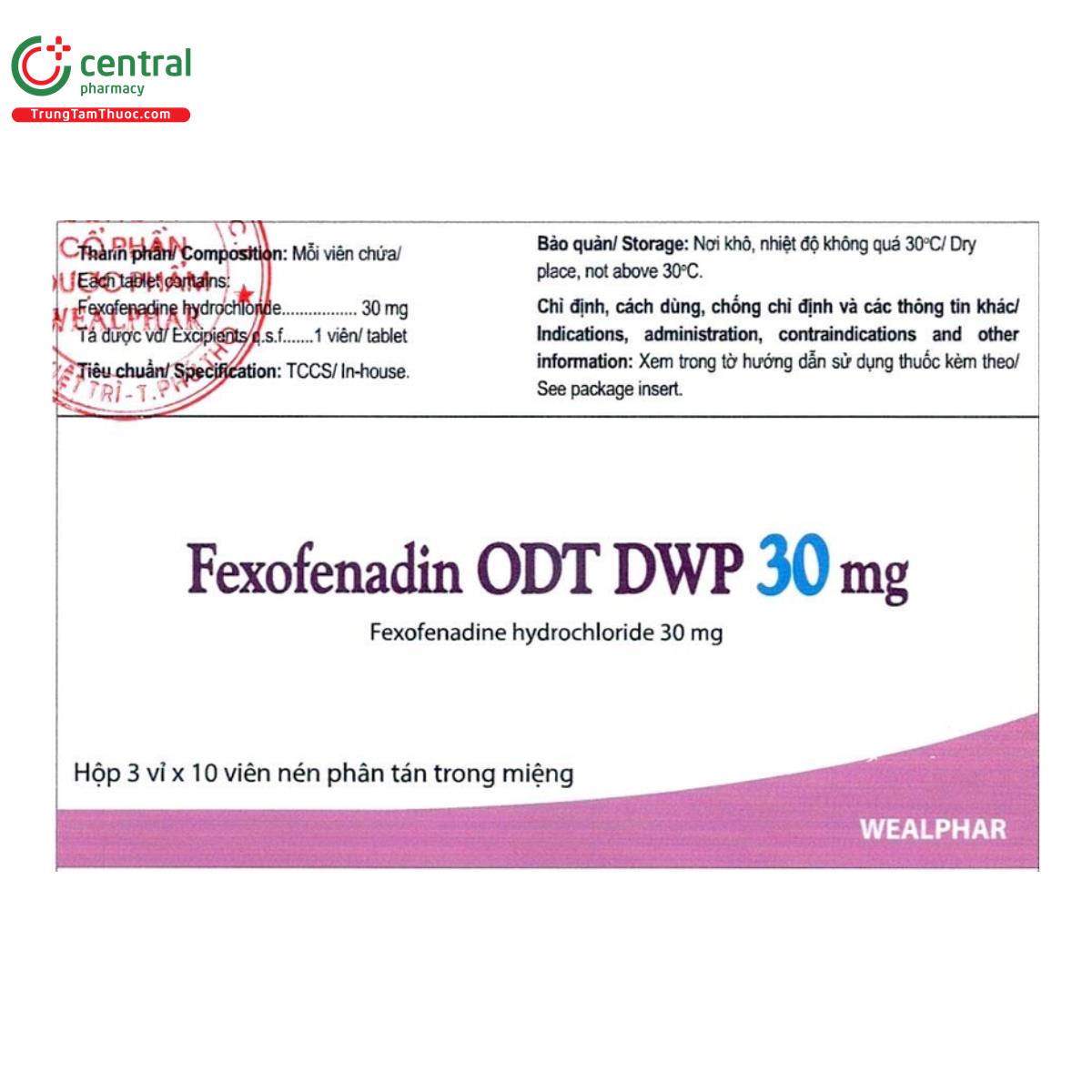 fexofenadin odt dwp 30mg 4 E1347 fexofenadin odt dwp 30mg 4 E1347