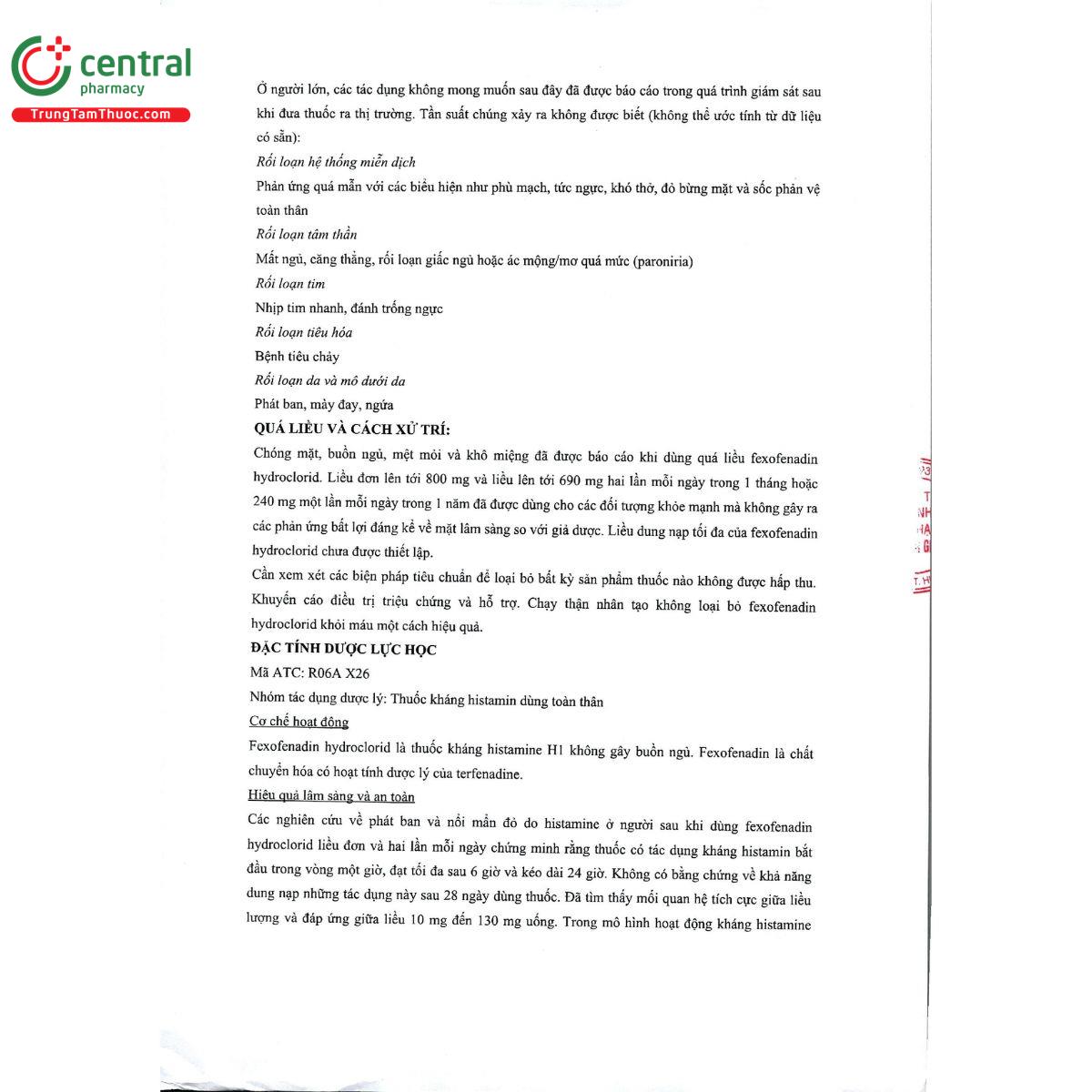fexofenadine 180 mg kingphar 7 F2730