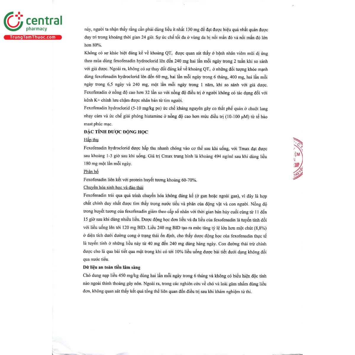 fexofenadine 180 mg kingphar 8 U8003
