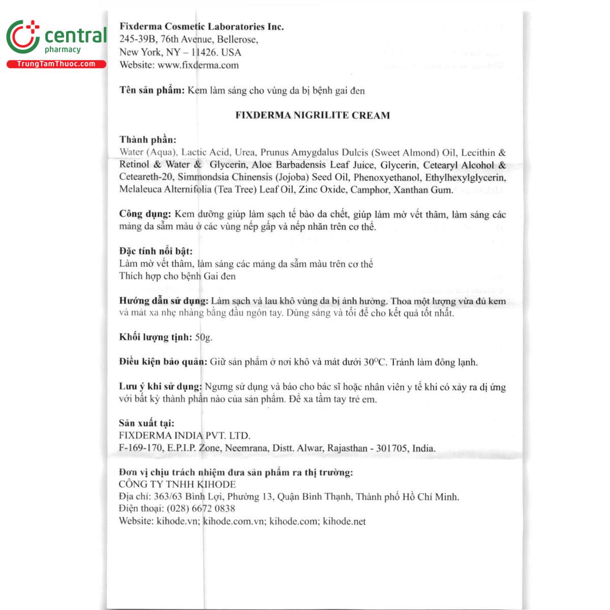 fixderma nigrilite cream 10 A0207