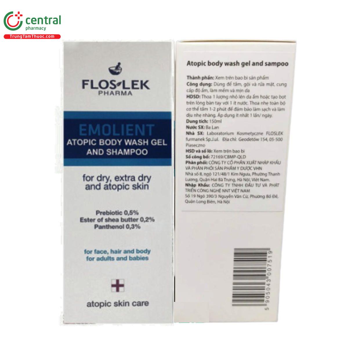 floslek emolient atopic body wash gel and shampoo 2 F2855