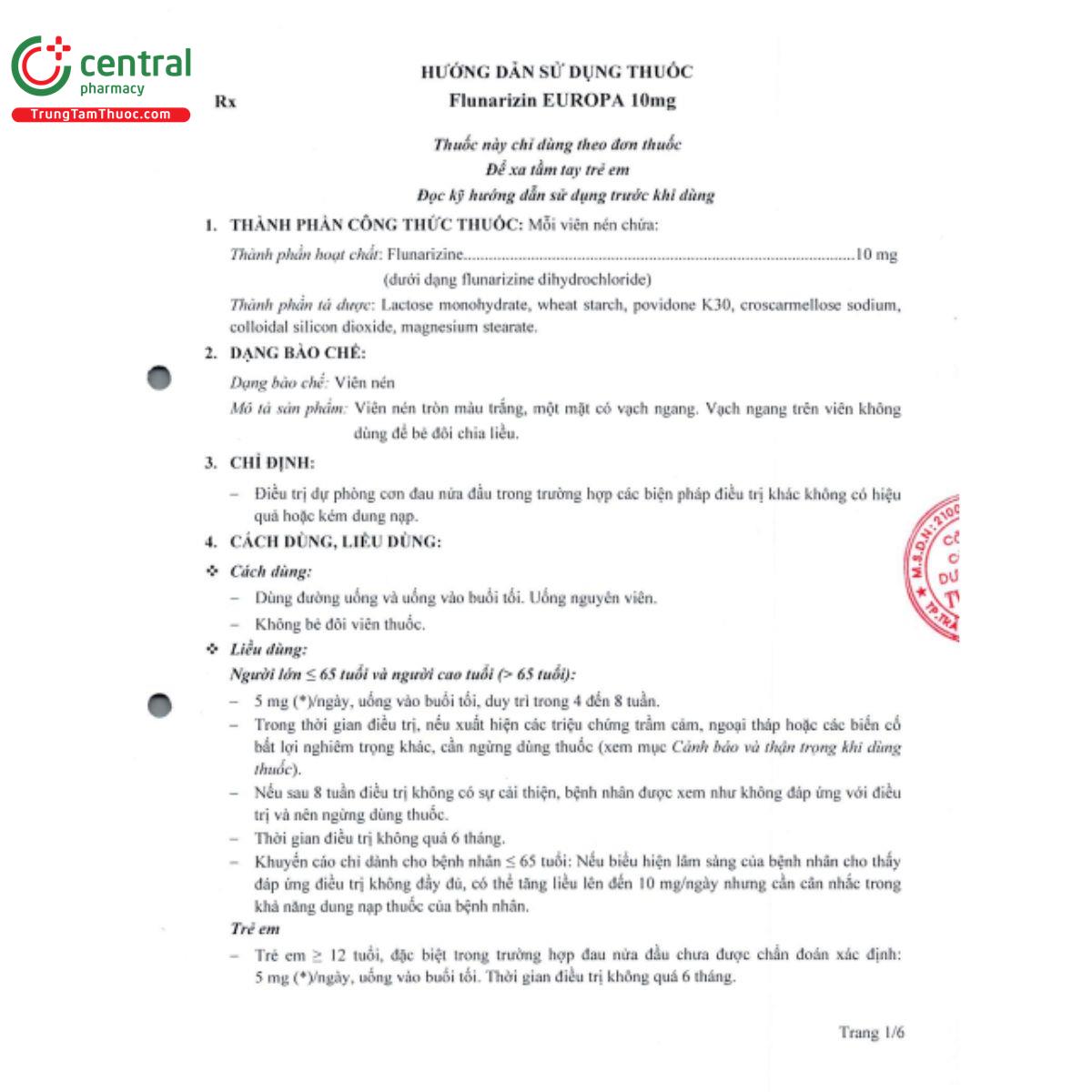 flunarizin europa 10mg 5 M4547