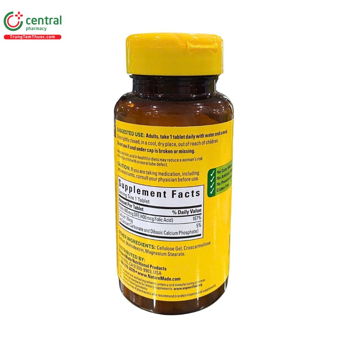 folic acid 400mcg nature made 3 G2476