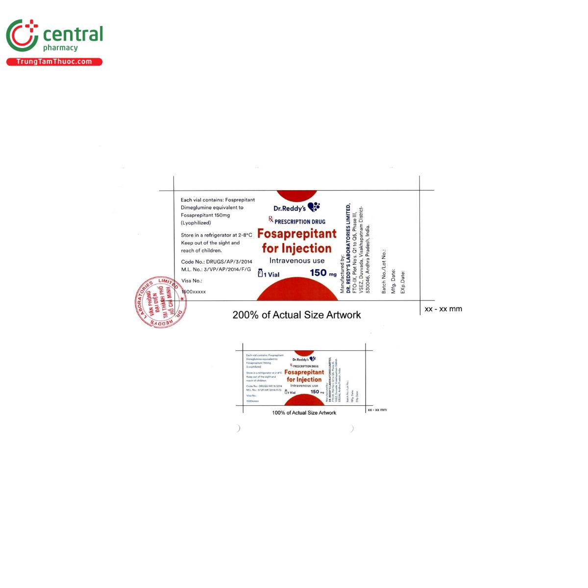 fosaprepitant for injection 150mg 3 R7361