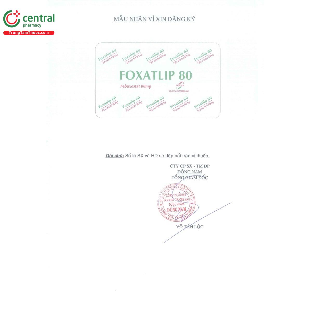 foxatlip 80mg H3686 foxatlip 80mg H3686