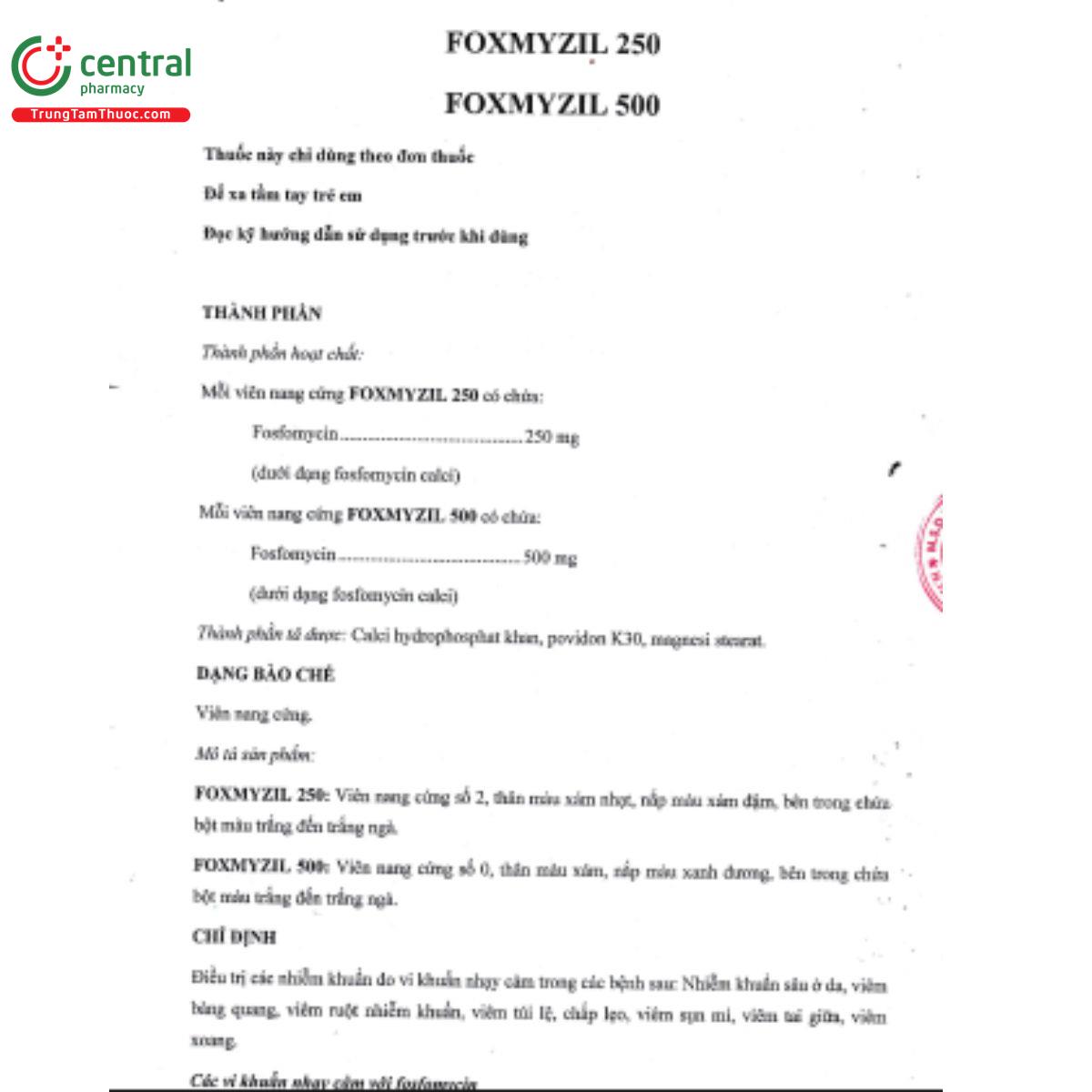 foxmyzil 250mg 4 V8228 foxmyzil 250mg 4 V8228