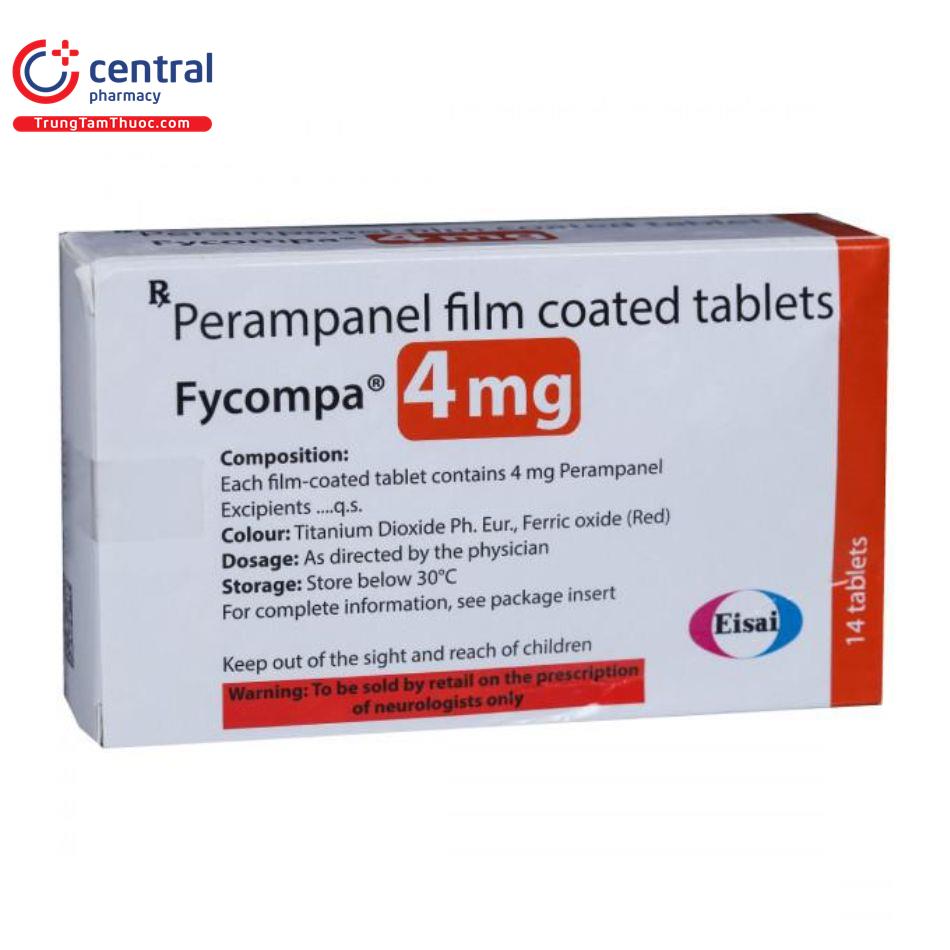 [CHÍNH HÃNG] Thuốc Fycompa 4mg - Điều trị bổ trợ các cơn động kinh