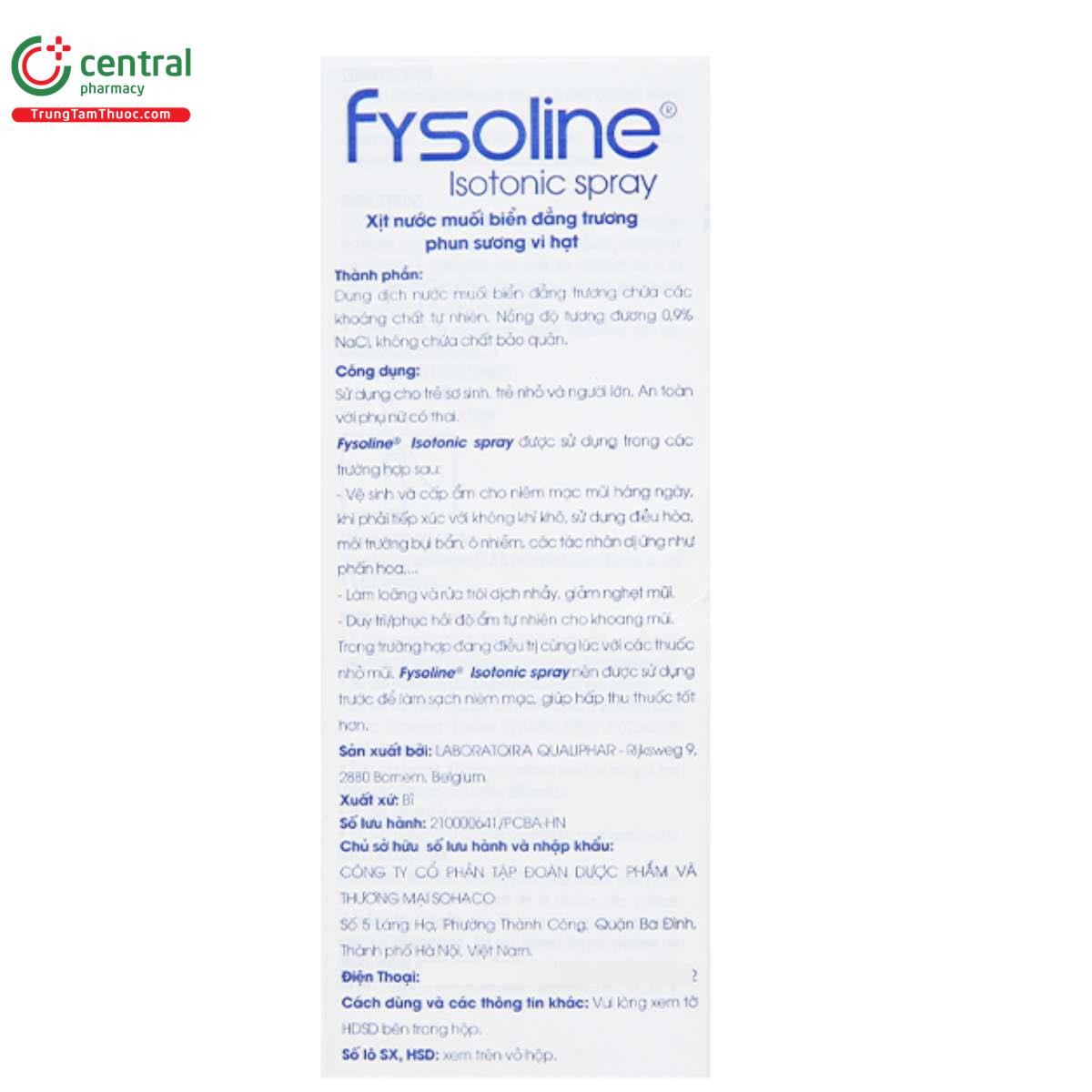 fysoline isotonic spray 100ml 10 U8701