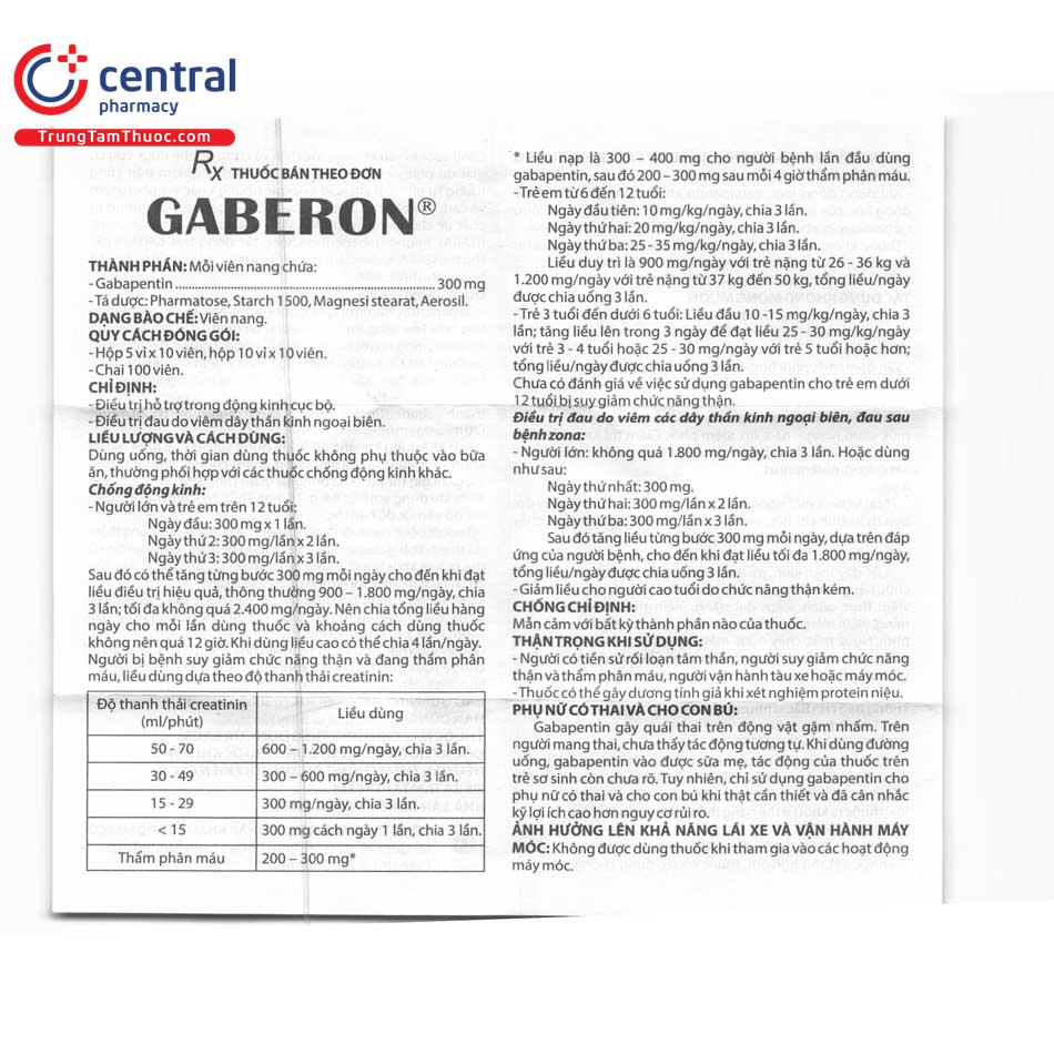 gaberon 300mg 6 B0528