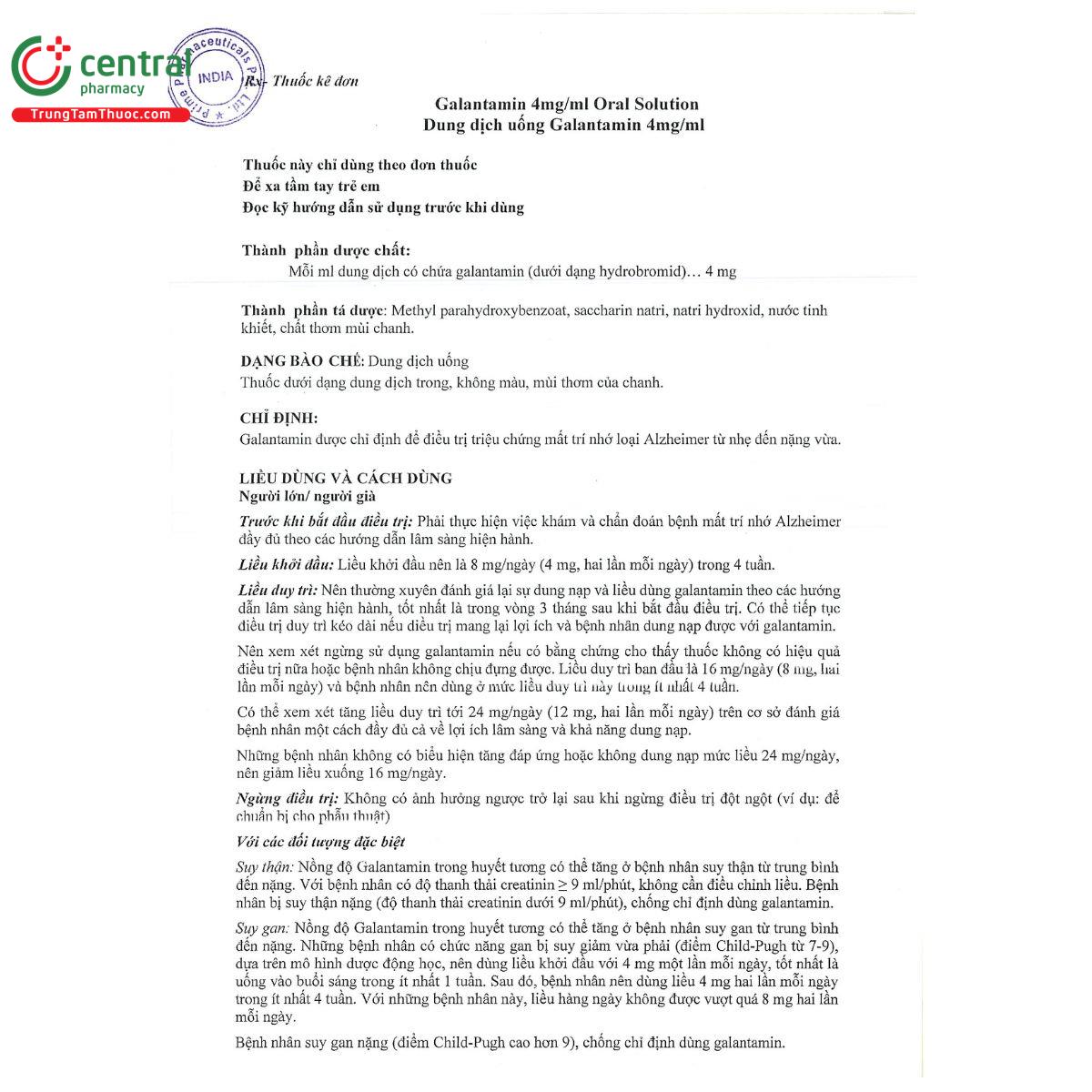 galantamine 4mg ml oral solution 4 T7203