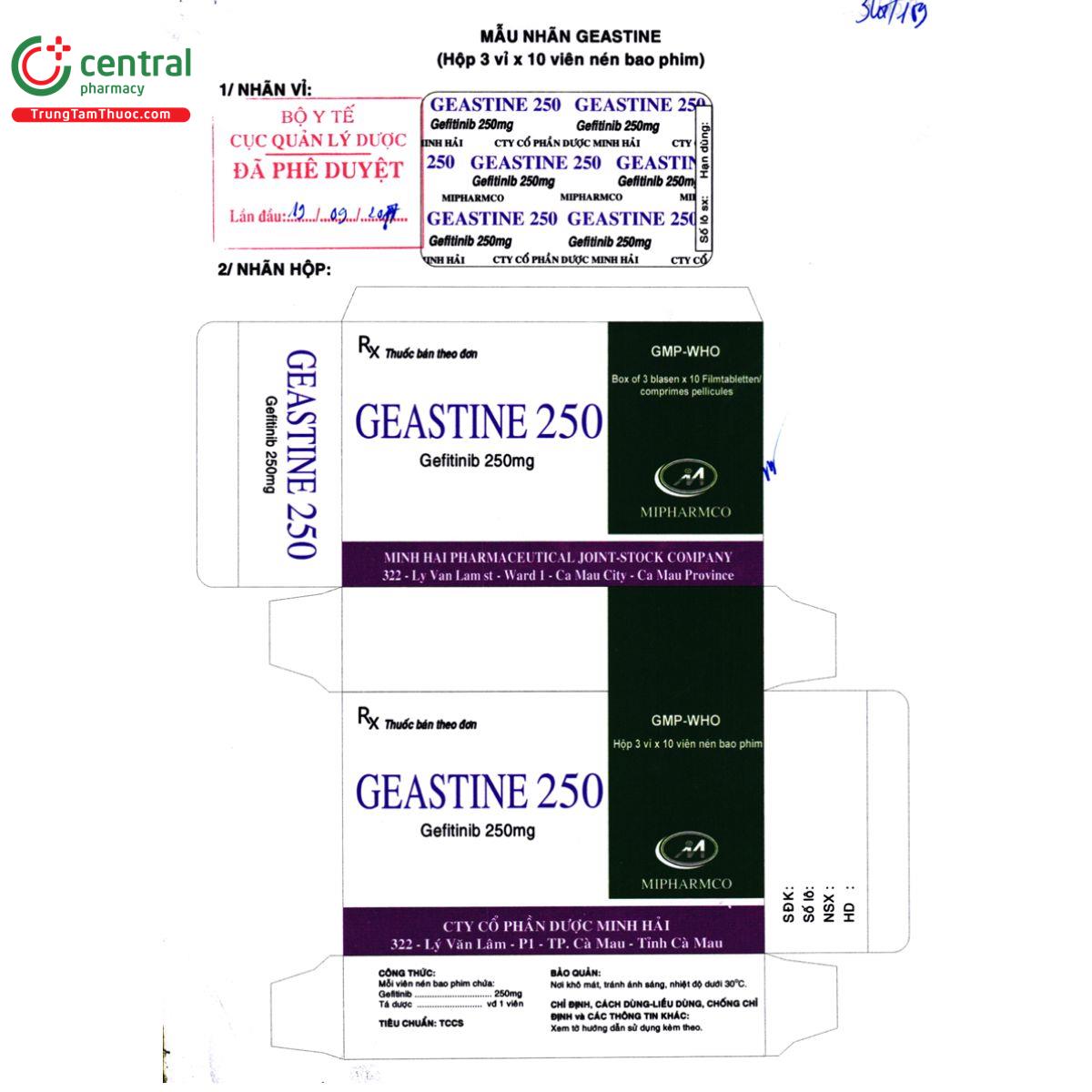 geastine 250mg 5 J3504