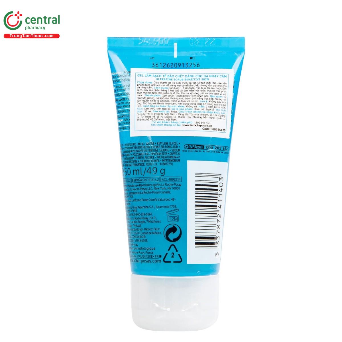 gel tay te bao chet la roche posay ultra fine scrub sensitive skin 50ml 3 S7362