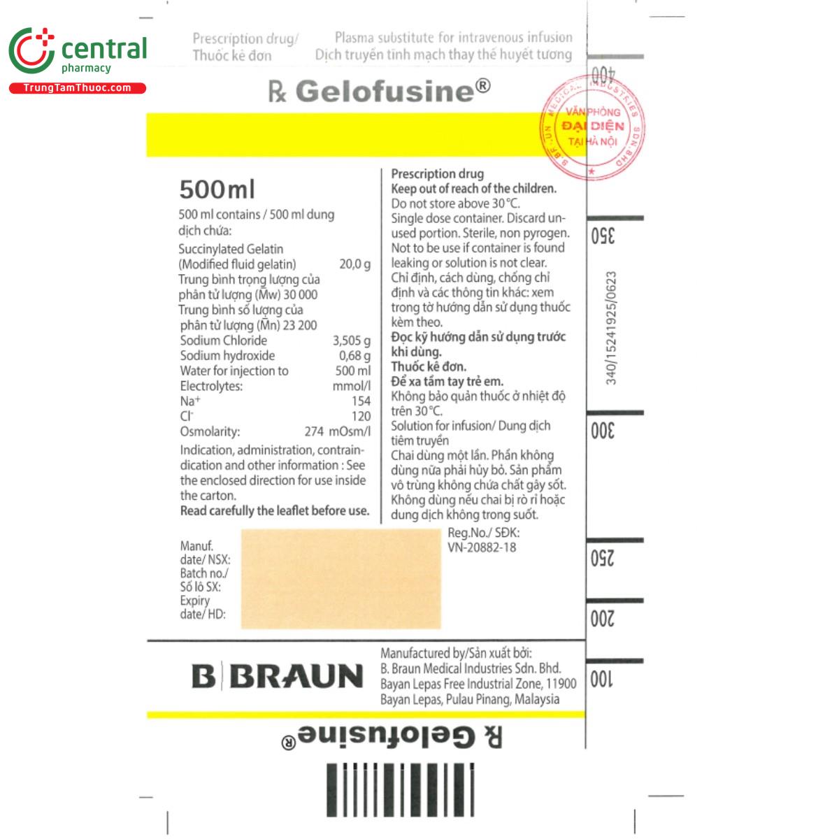 gelofusine 500ml 2 B0027 gelofusine 500ml 2 B0027