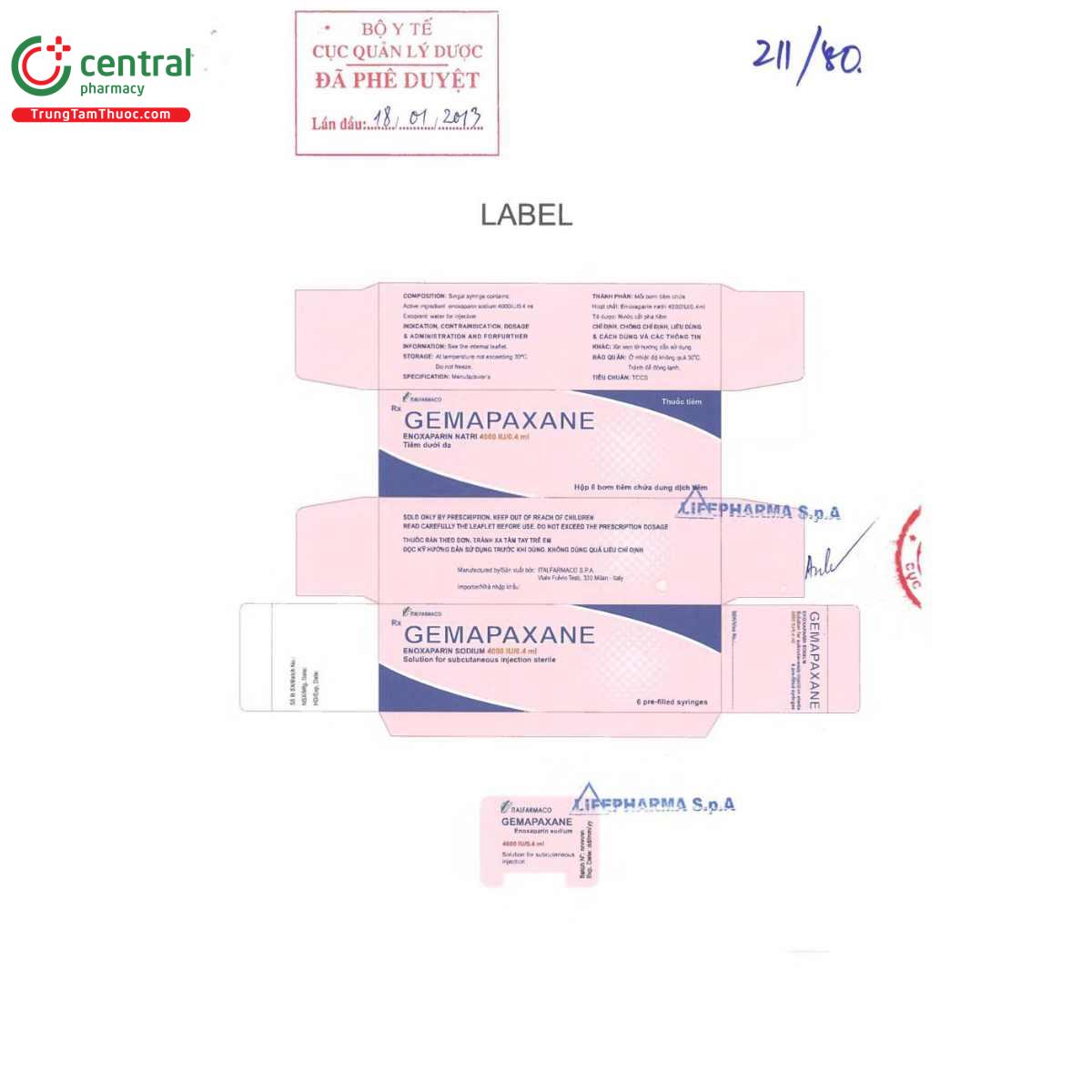 gemapaxane 4000iu 6 M5187