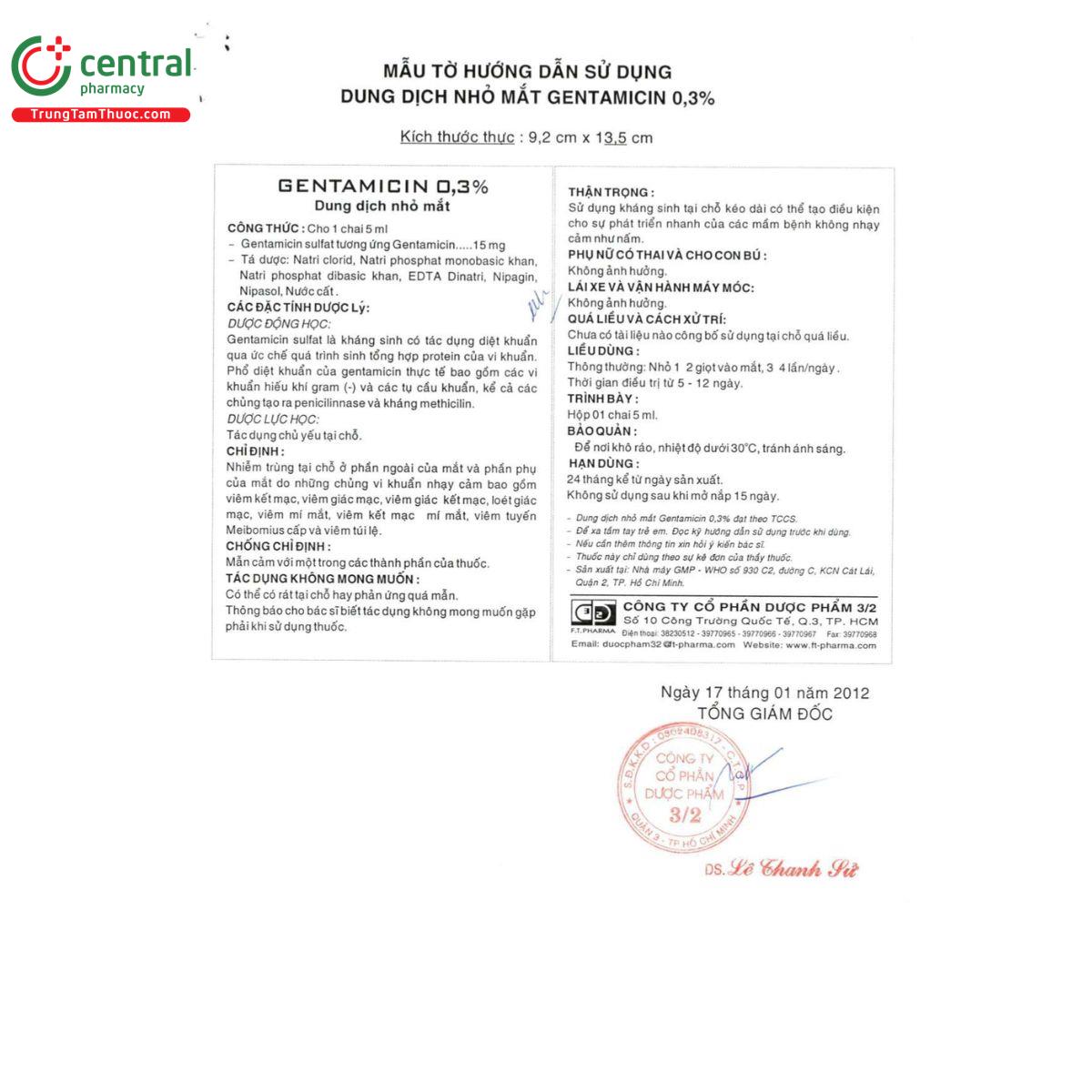 gentamicin 03 ft pharma 9 T8883 gentamicin 03 ft pharma 9 T8883