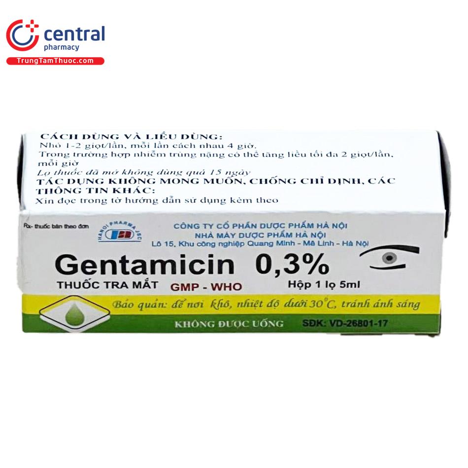 Gentamicin 0.3 Thuốc Nhỏ Mắt: Điều Trị Hiệu Quả Nhiễm Trùng Mắt