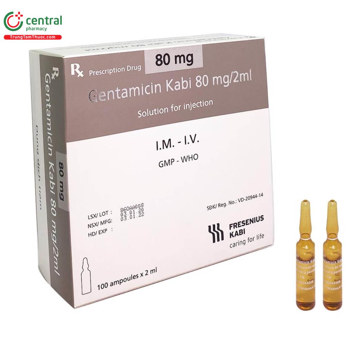 gentamicin kabi 80 mg2ml 3 F2150