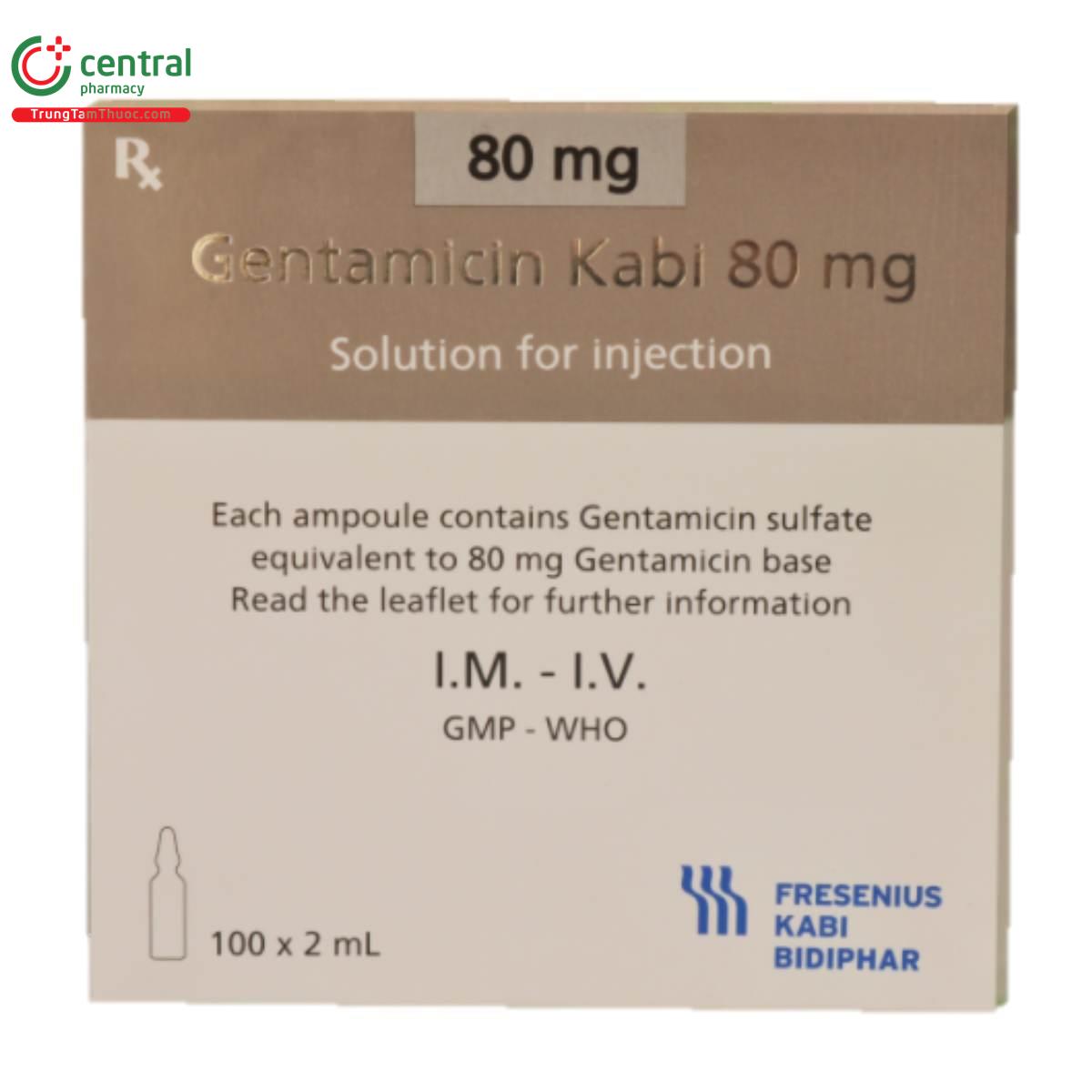 gentamicin kabi 80 mg2ml 5 O5367