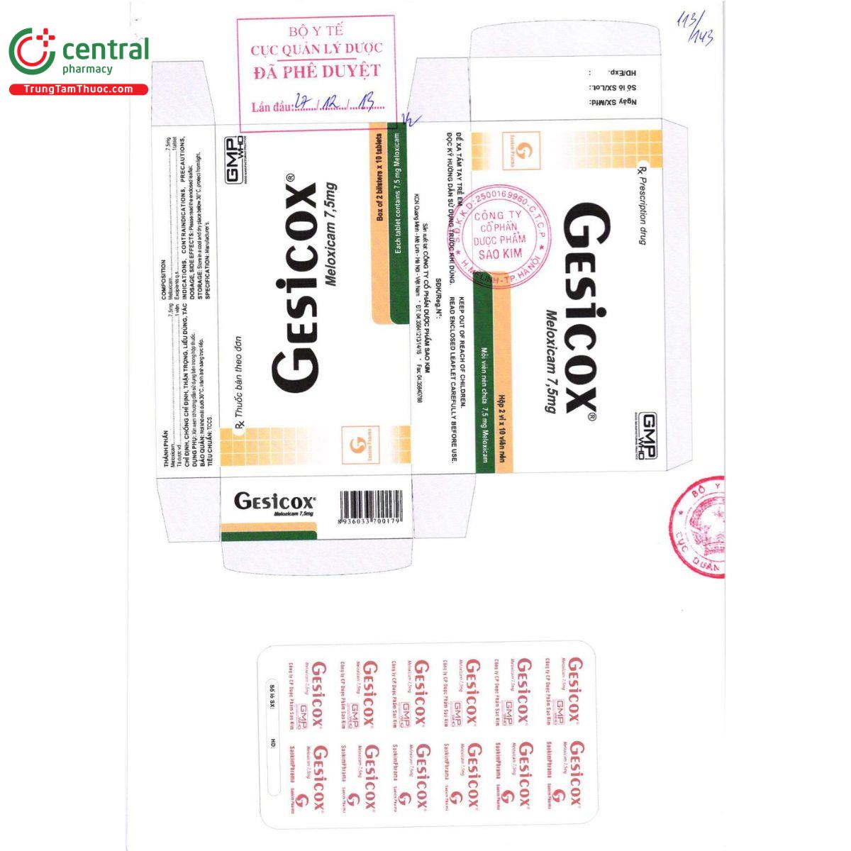 gesicox 7 5mg 2 O6250