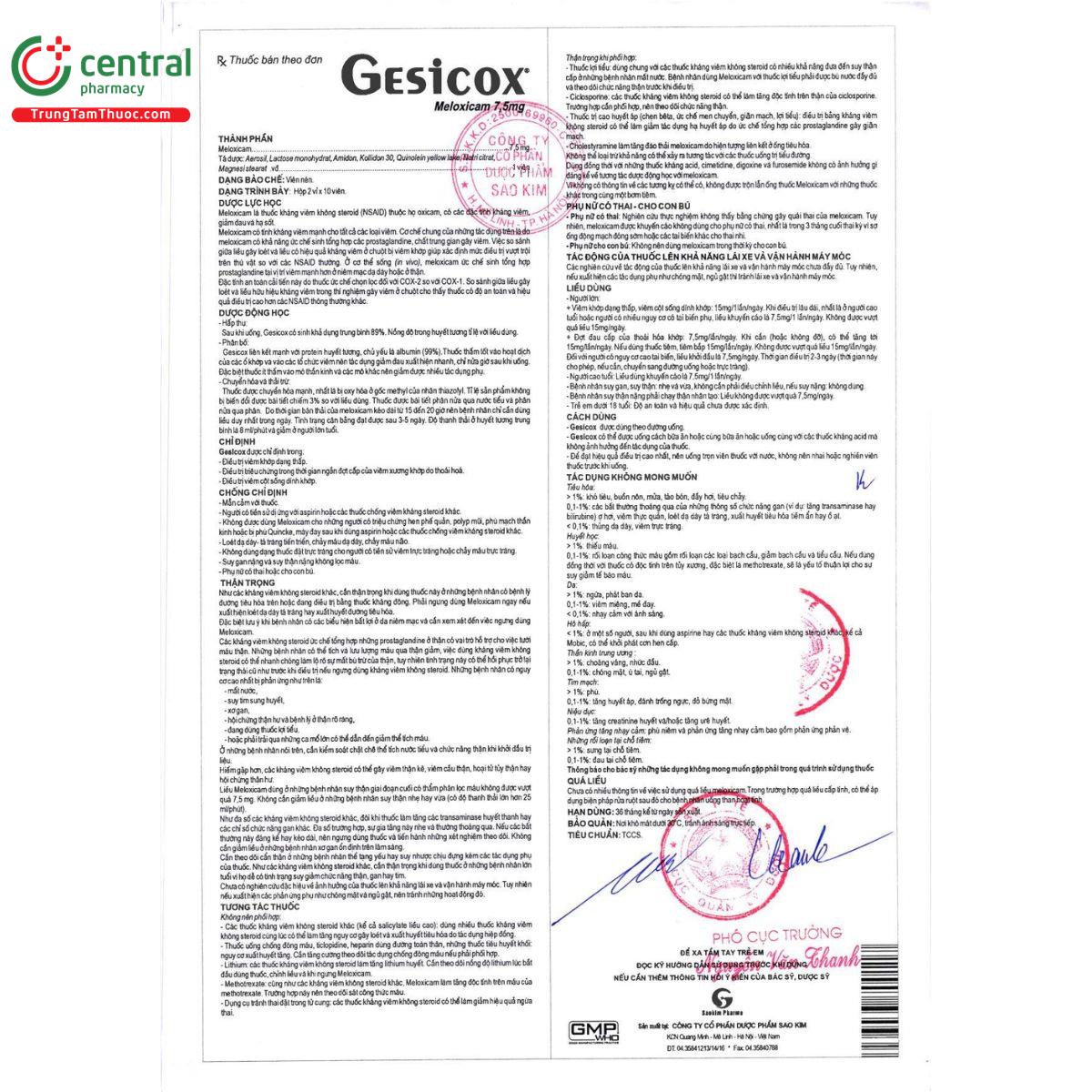 gesicox 7 5mg 3 Q6180