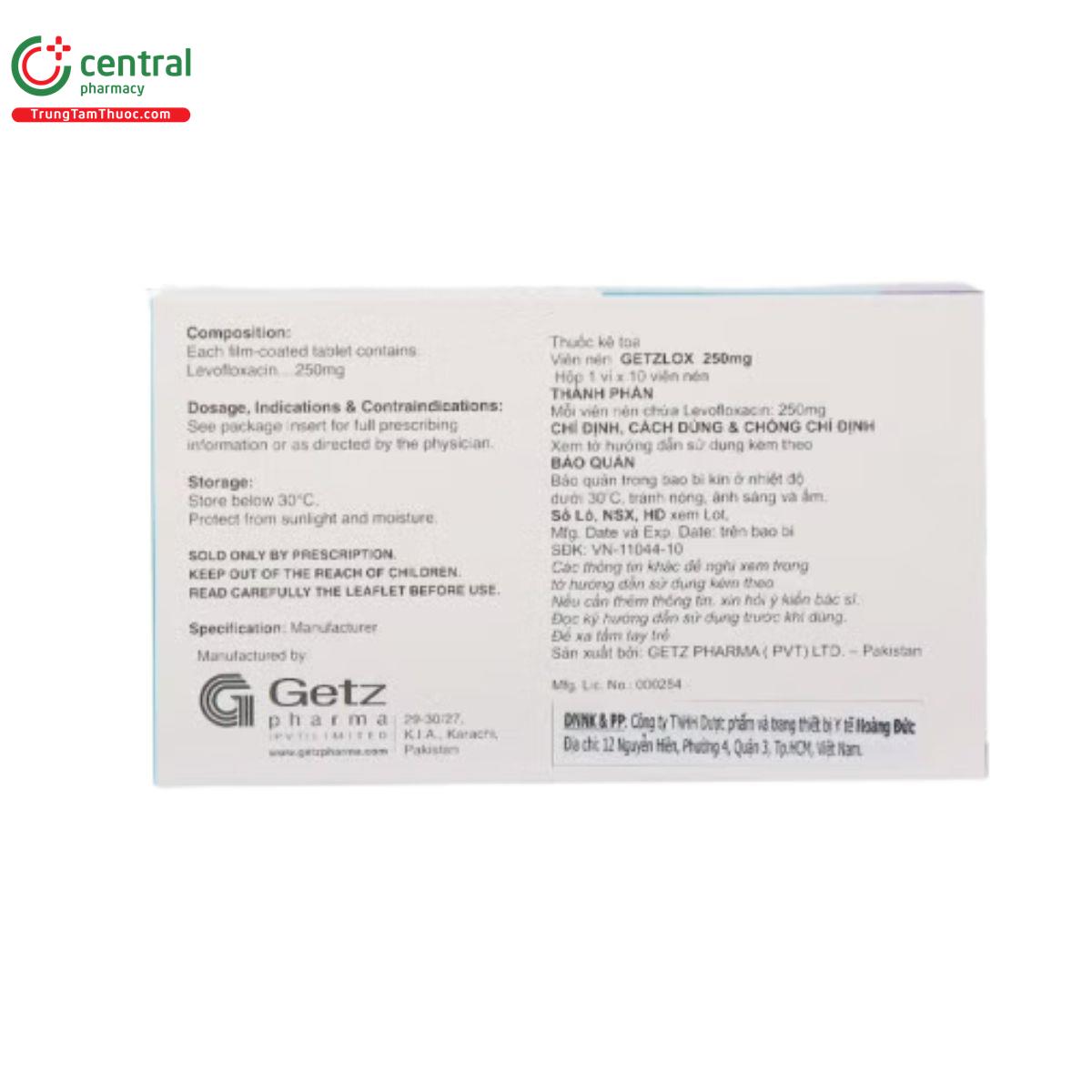 getzlox 250mg 4 V8255