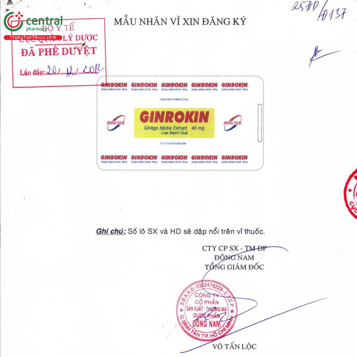 ginrokin 40mg 1 V8535 ginrokin 40mg 1 V8535