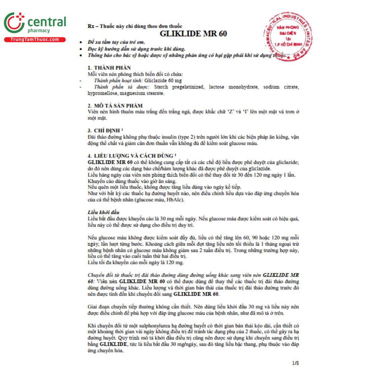 gliklide mr 60mg 1 K4432