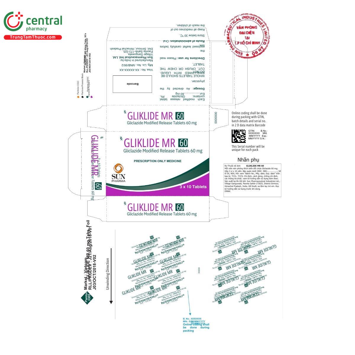 gliklide mr 60mg G2313