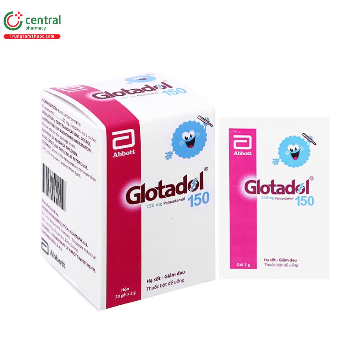 THUỐC GLOTADOL 150MG PHÙ HỢP CHO TRẺ NHỎ BỊ SỐT DO MỌC RĂNG HOẶC CẢM CÚM