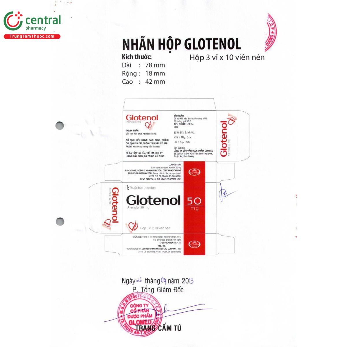 glotenol 50mg 5 E1716 glotenol 50mg 5 E1716