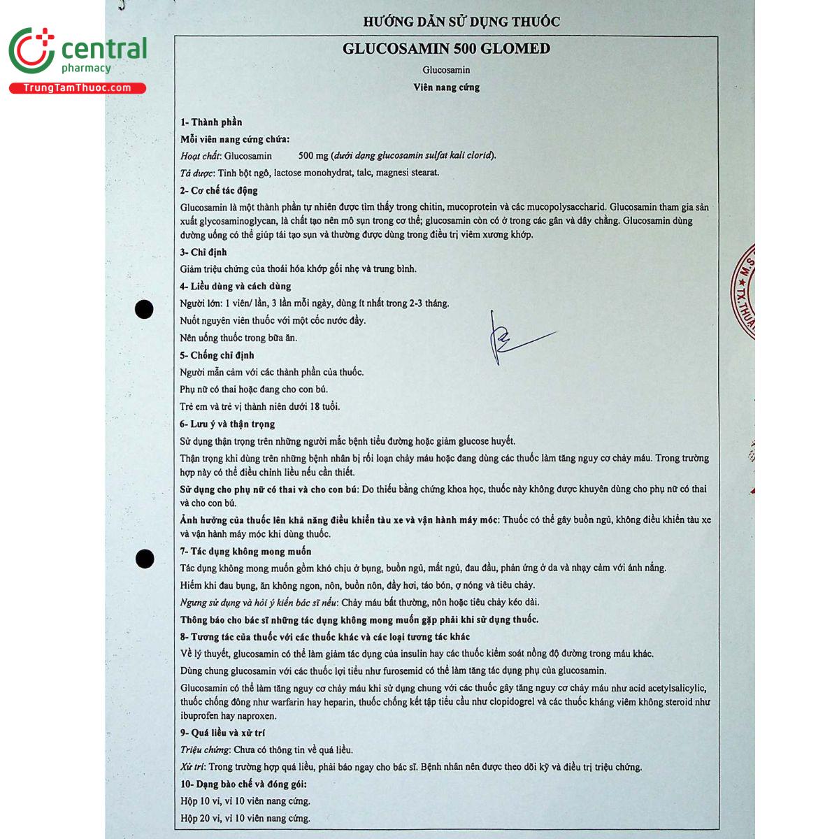glucosamin 500 glomed 6 U8843 glucosamin 500 glomed 6 U8843