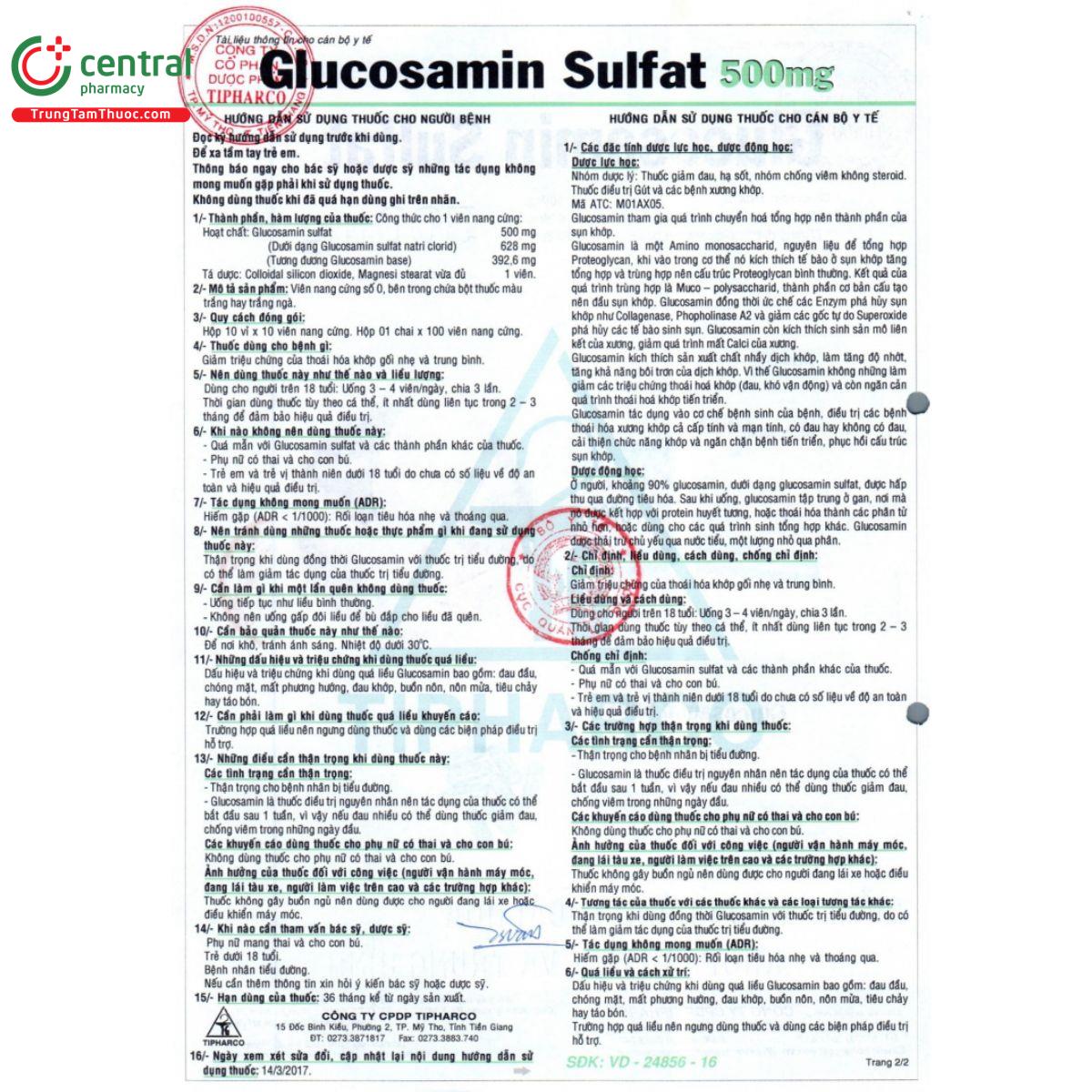 glucosamin sulfat 500mg tipharco 6 L4321