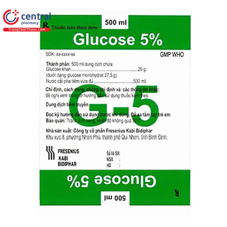 glucose 5 500ml bidiphar 3 I3815