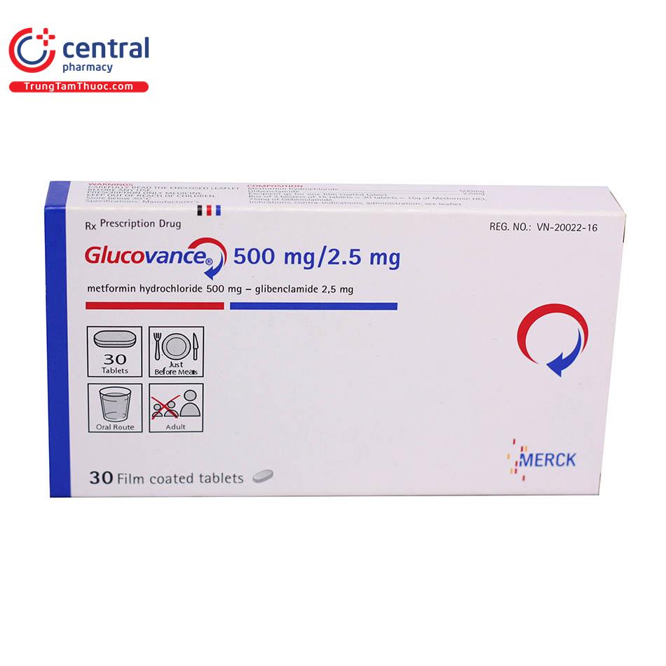 Thuốc Glucovance 500 mg/2.5 mg - thuốc trị bệnh tiểu đường