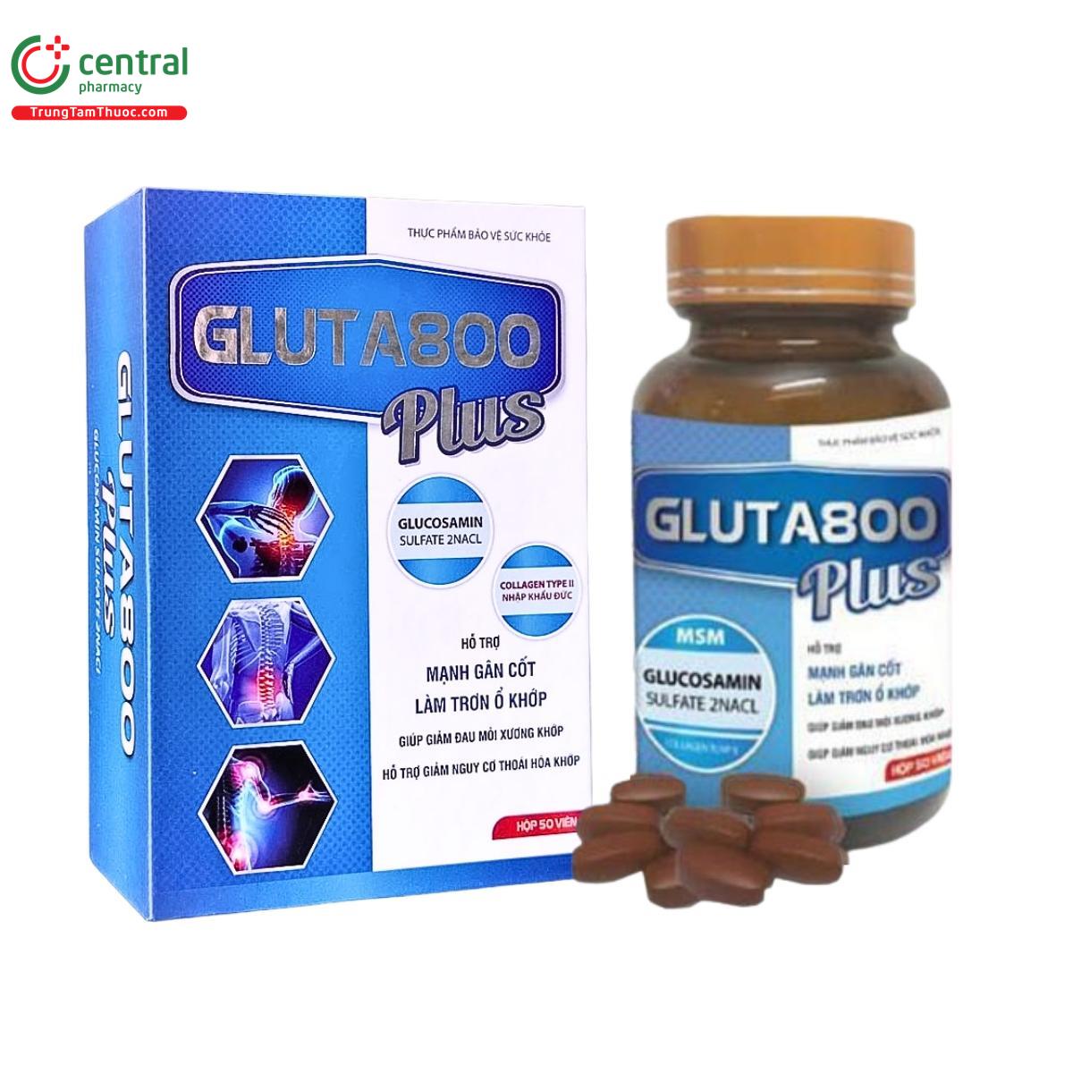 Thuốc Gluta800 Plus hỗ trợ gân cốt, giúp khớp linh hoạt, giảm đau mỏi