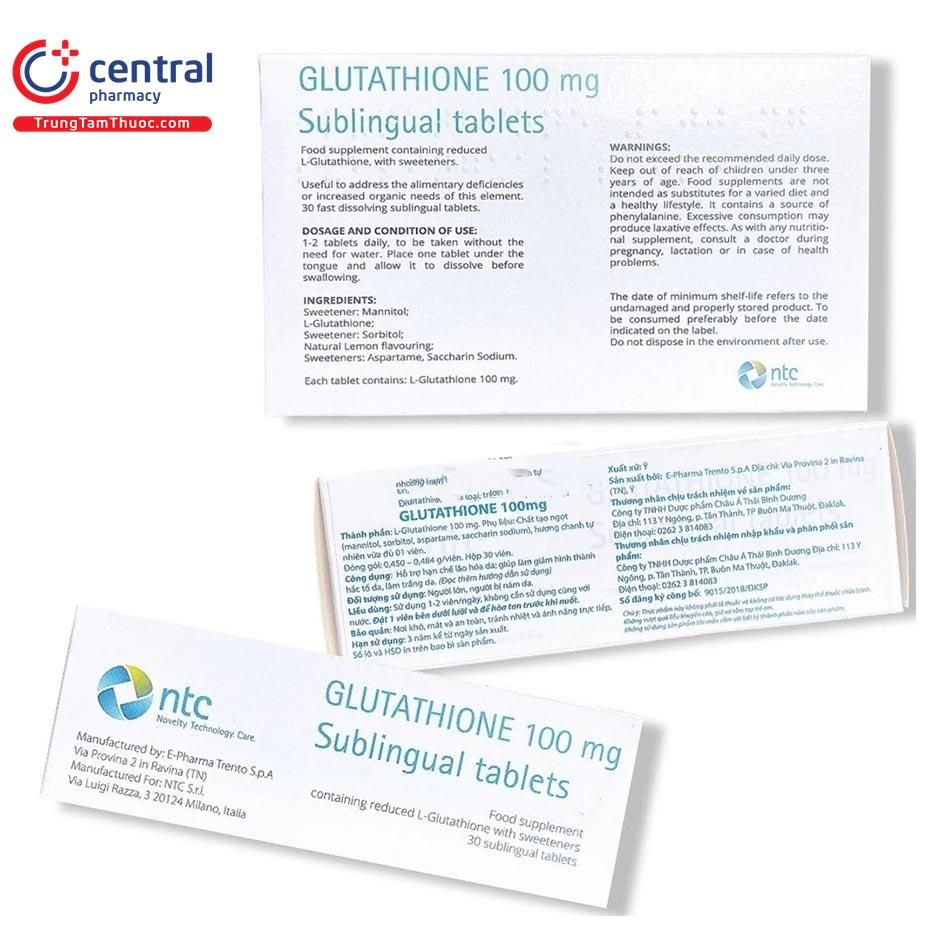 glutathione 100mg sublingual tablets 8 Q6564