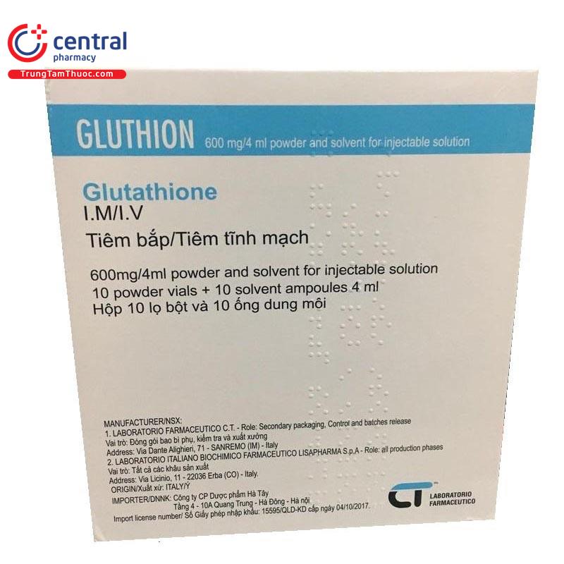 Thuc Gluthion 600mg/4ml Farmaceutico: iu tr b tr ha tr liu