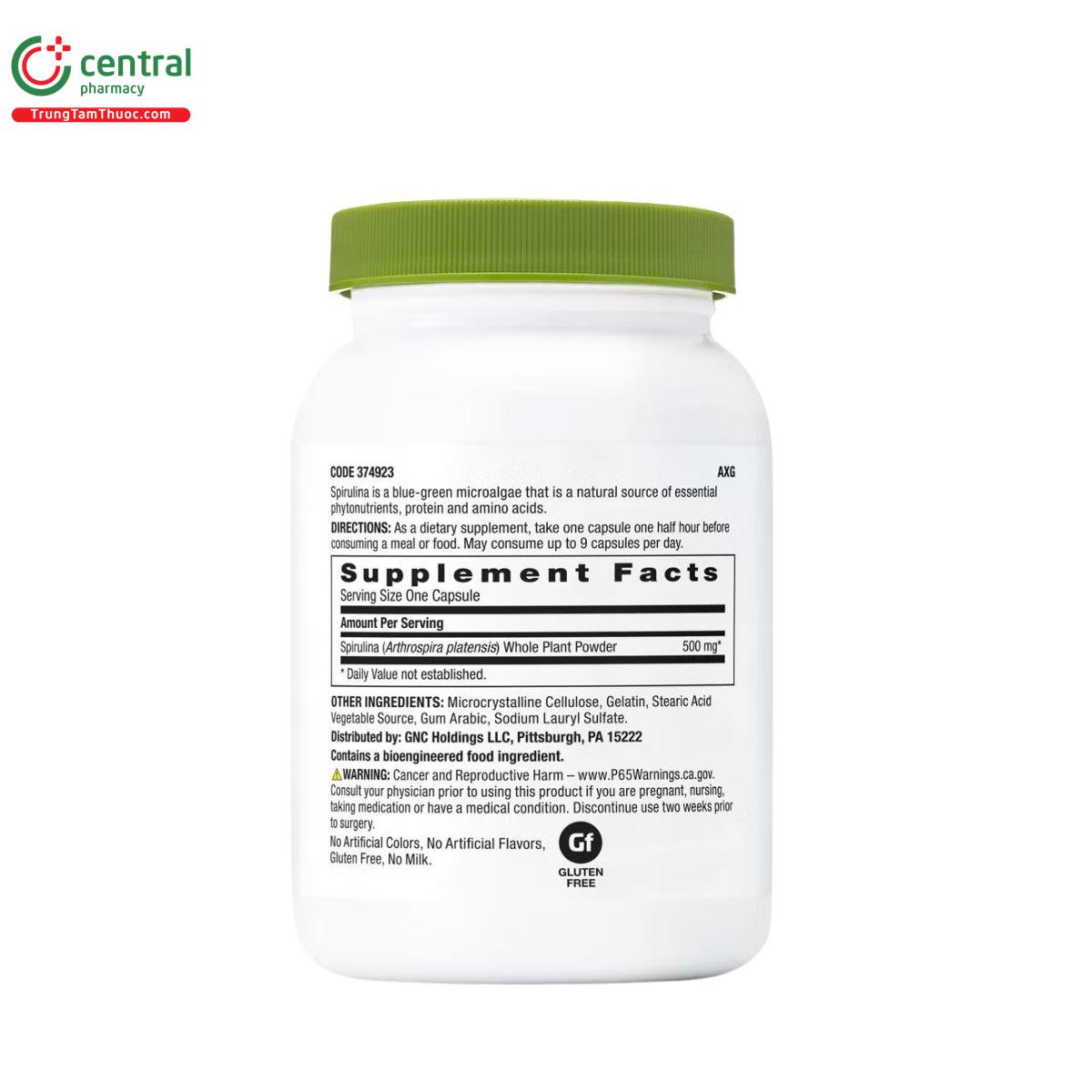 gnc superfoods spirulina 2 O5322