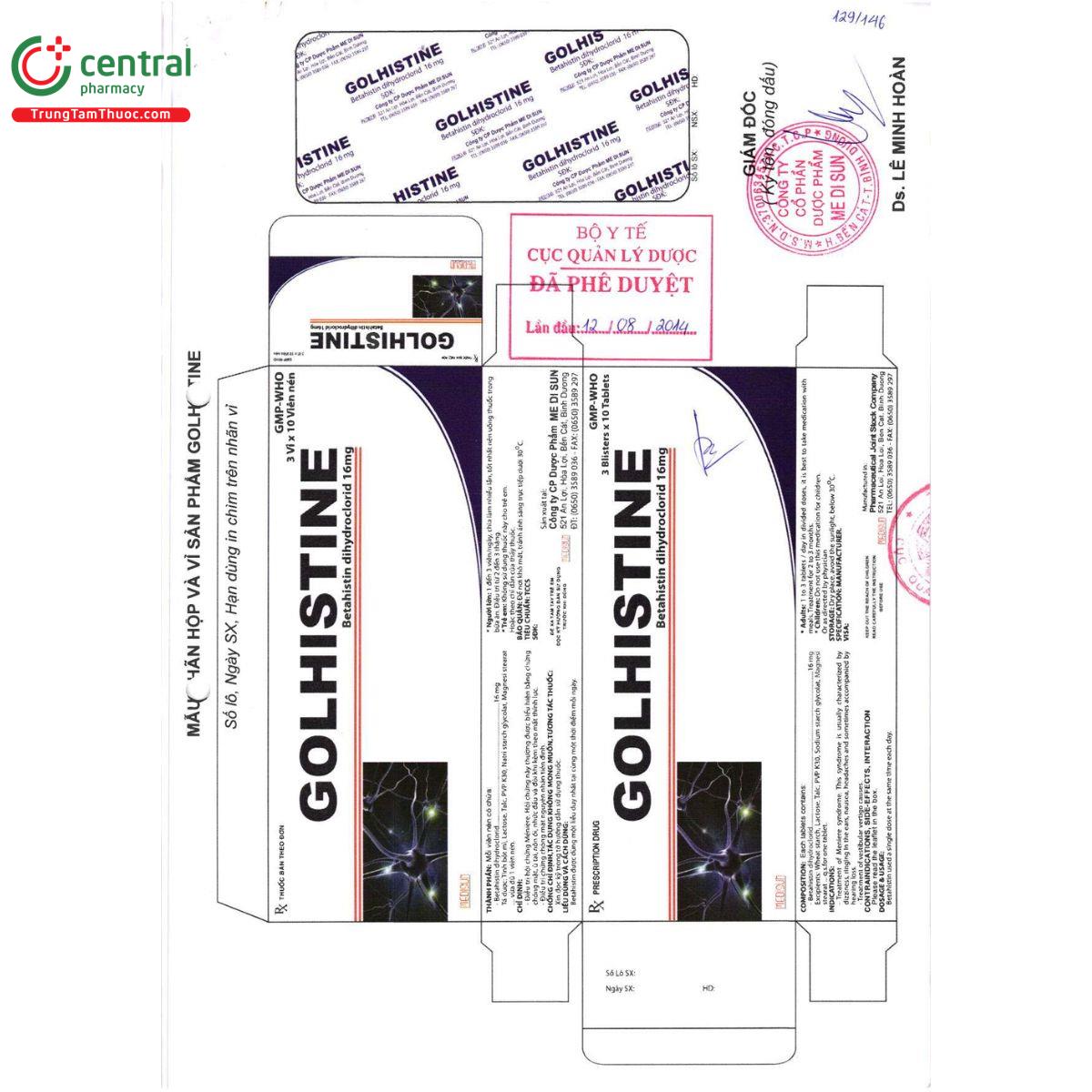 golhistine 16mg 1 B0447 golhistine 16mg 1 B0447