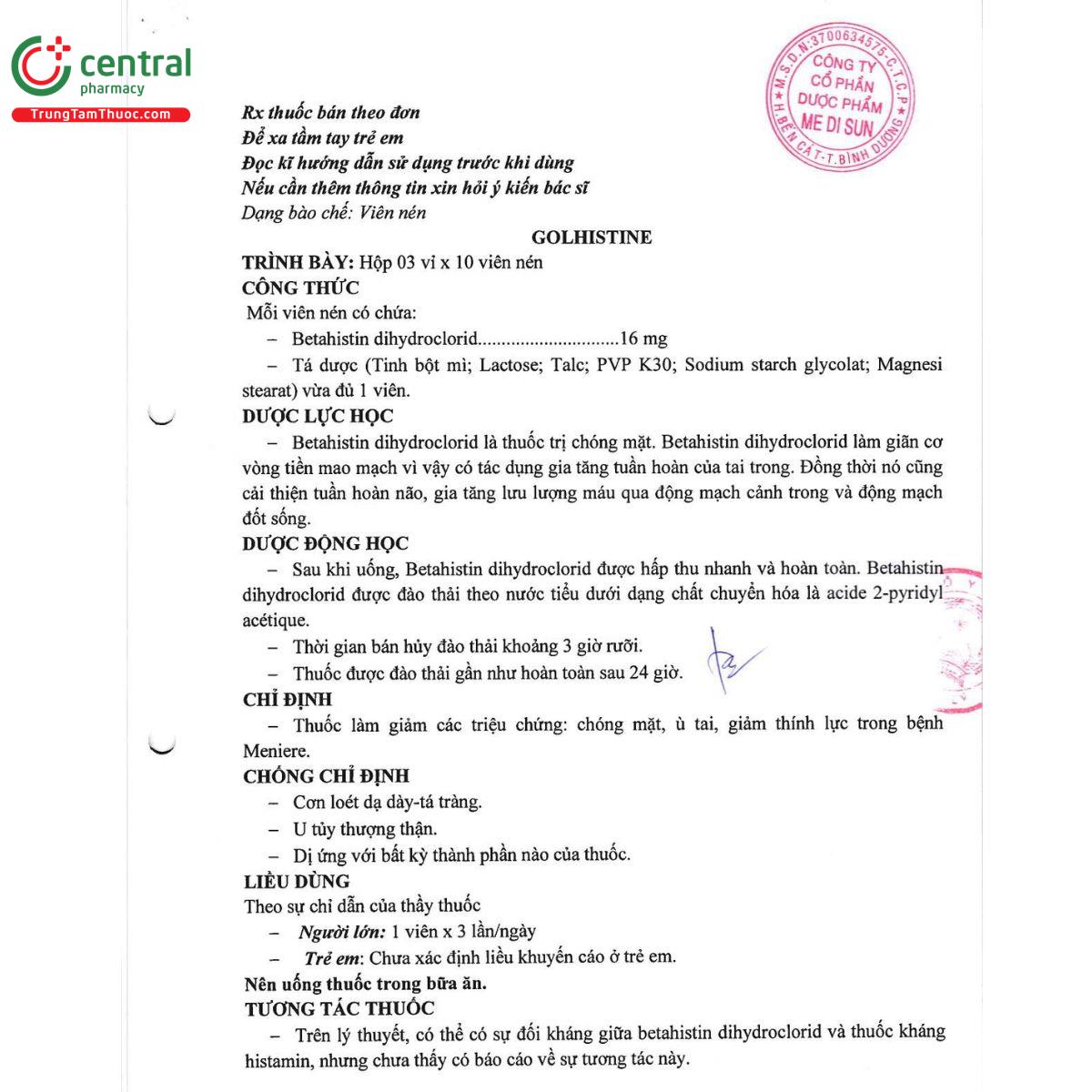 golhistine 16mg 2 P6651 golhistine 16mg 2 P6651