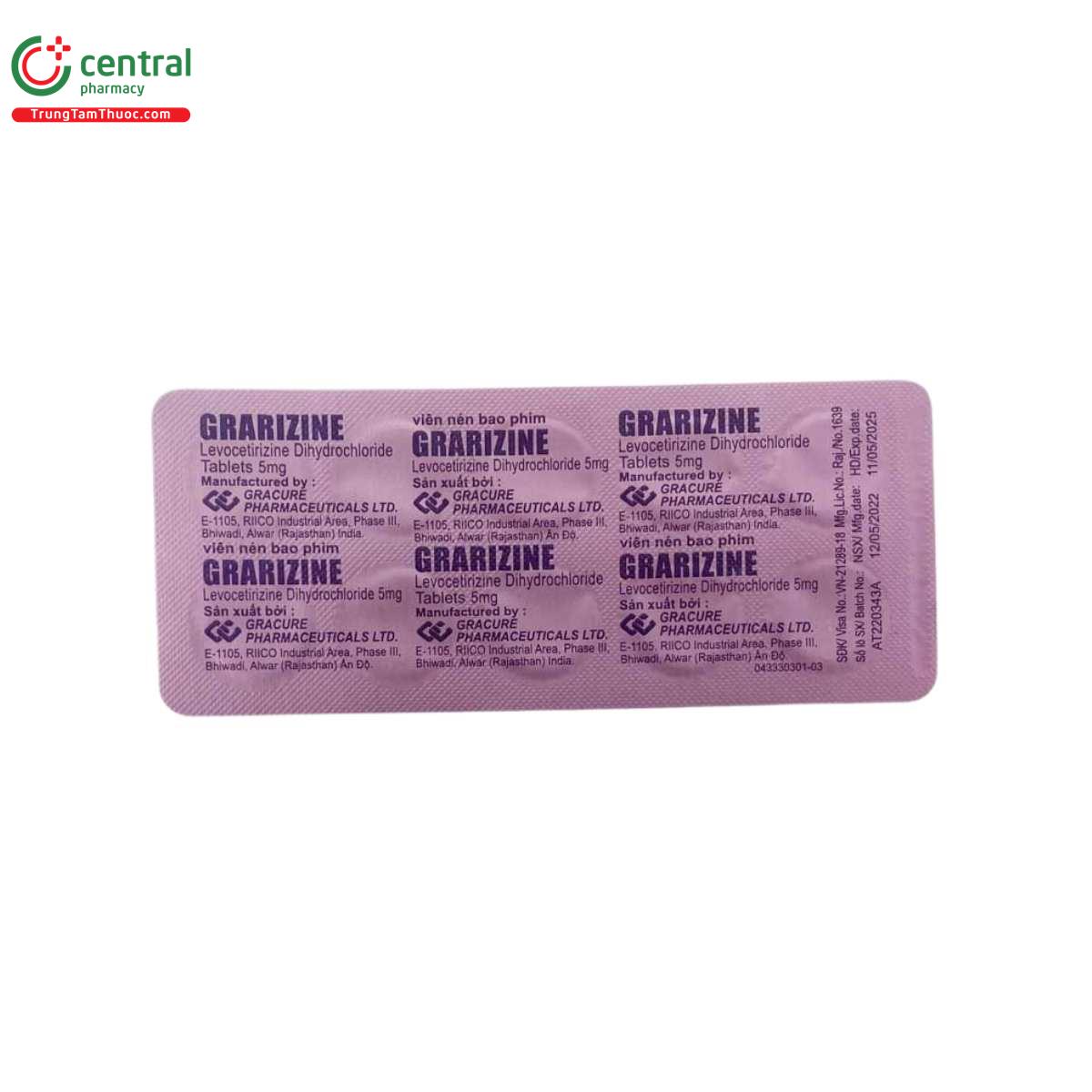 grarizine 5mg 8 J3787