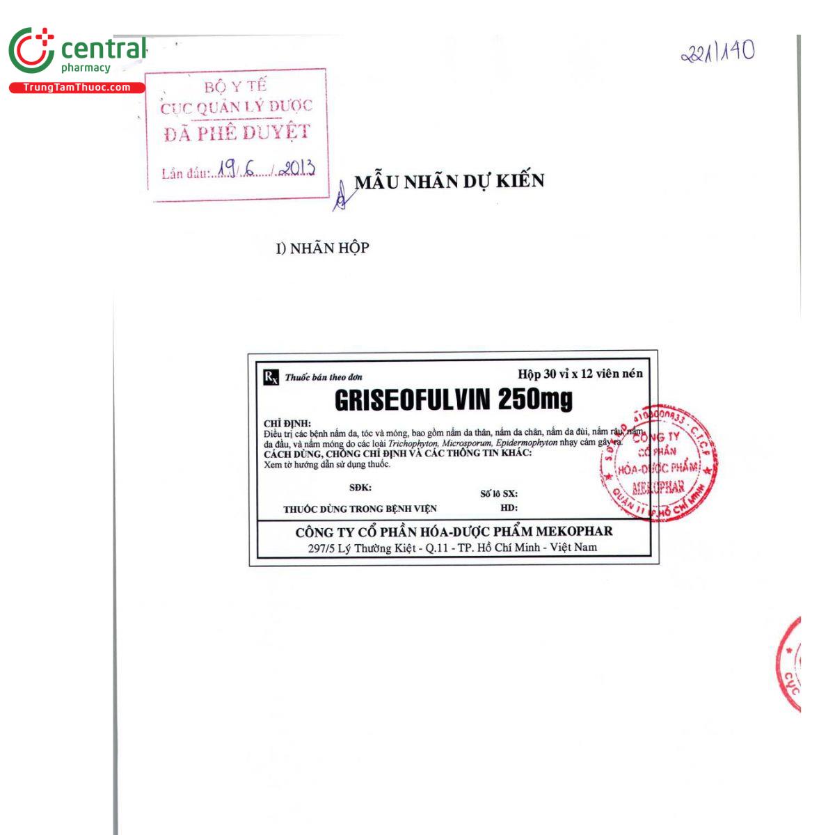griseofulvin 250mg mekophar 2 R7581 griseofulvin 250mg mekophar 2 R7581