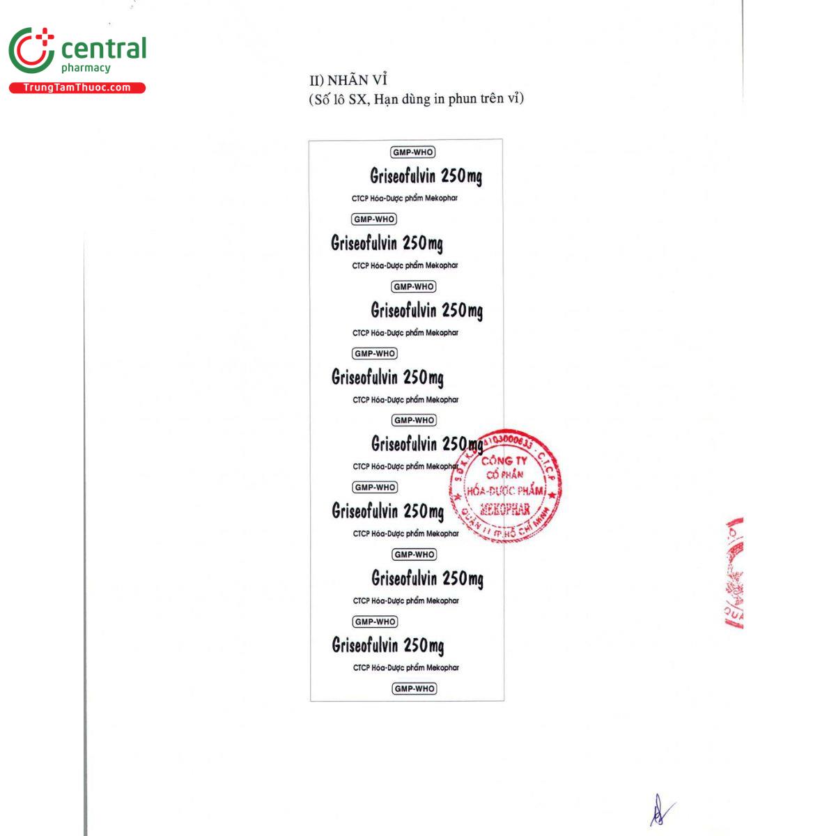 griseofulvin 250mg mekophar 3 O6412 griseofulvin 250mg mekophar 3 O6412