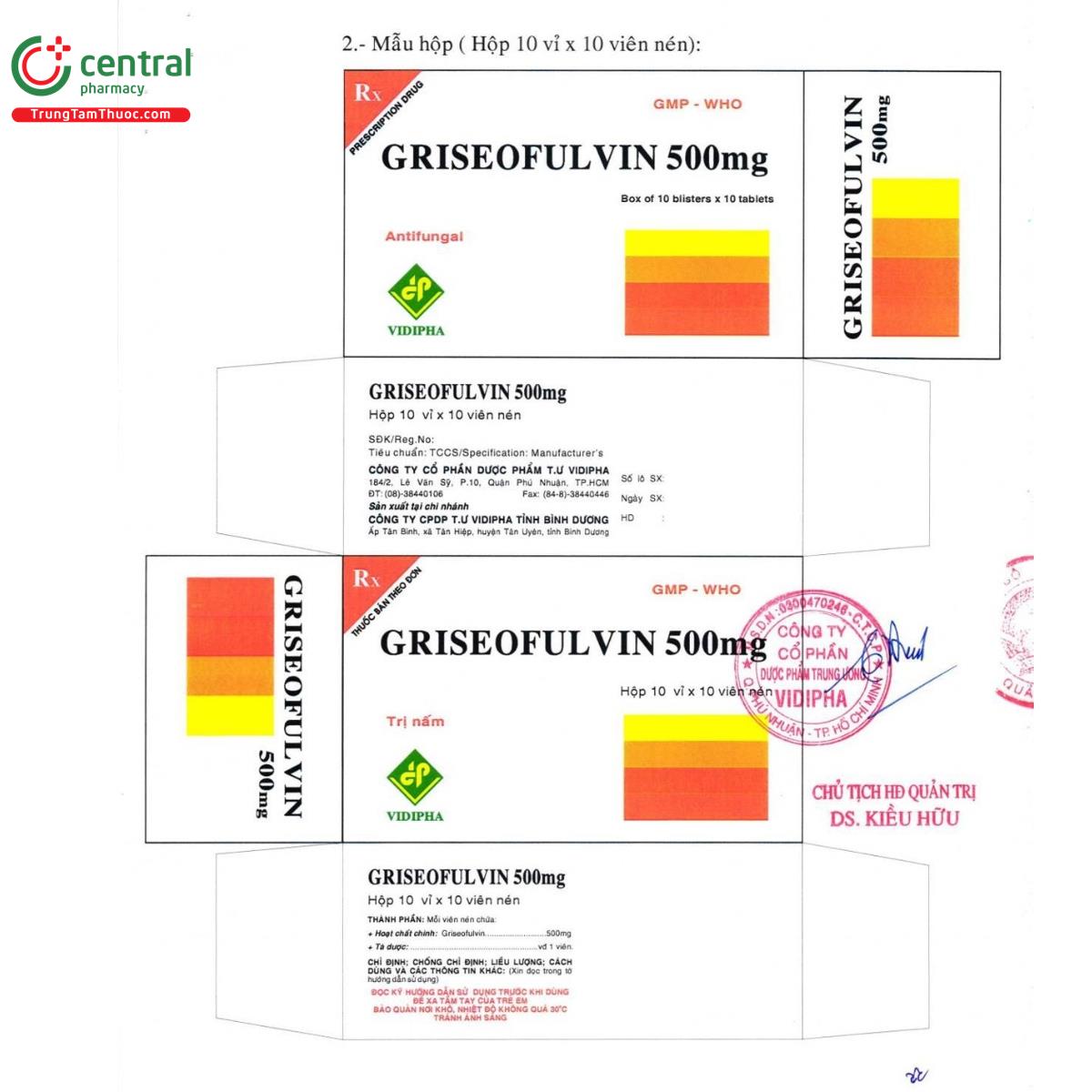 griseofulvin 500mg vidipha 11 U8110