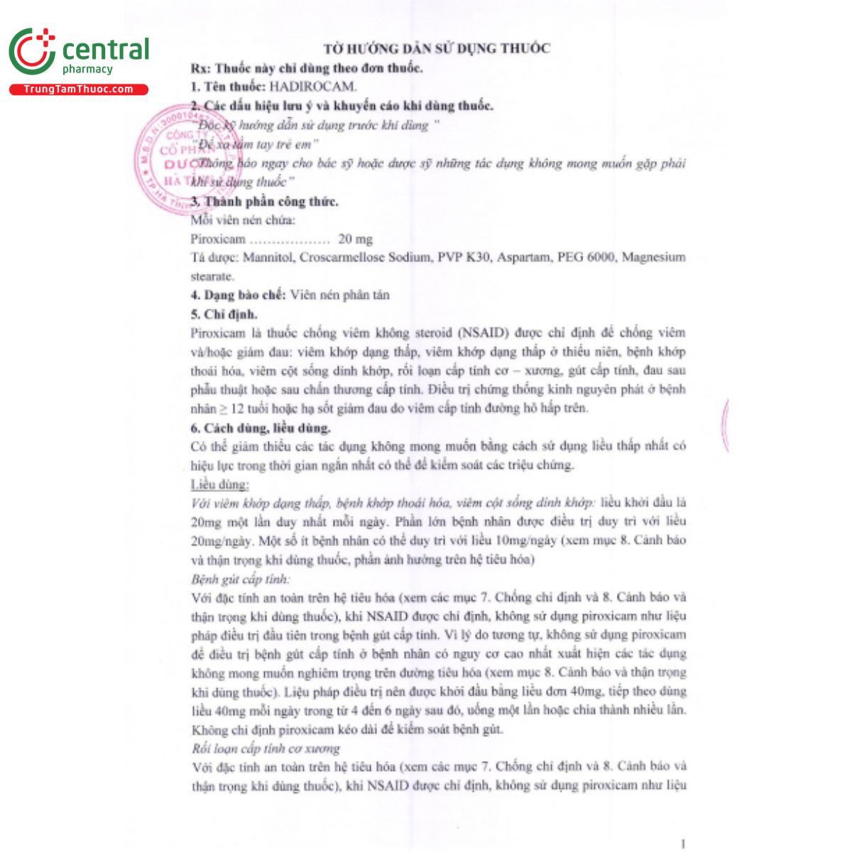 hadirocam 20mg 3 S7513