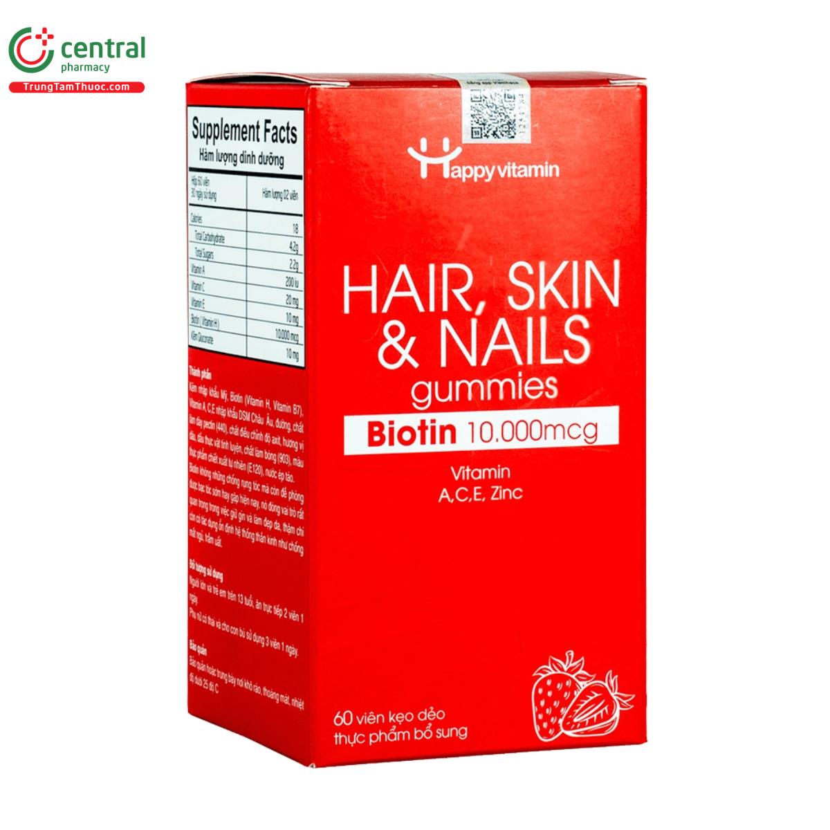 hair skin nails gummies biotin 10000mcg happy vitamin 2 C0545 hair skin nails gummies biotin 10000mcg happy vitamin 2 C0545
