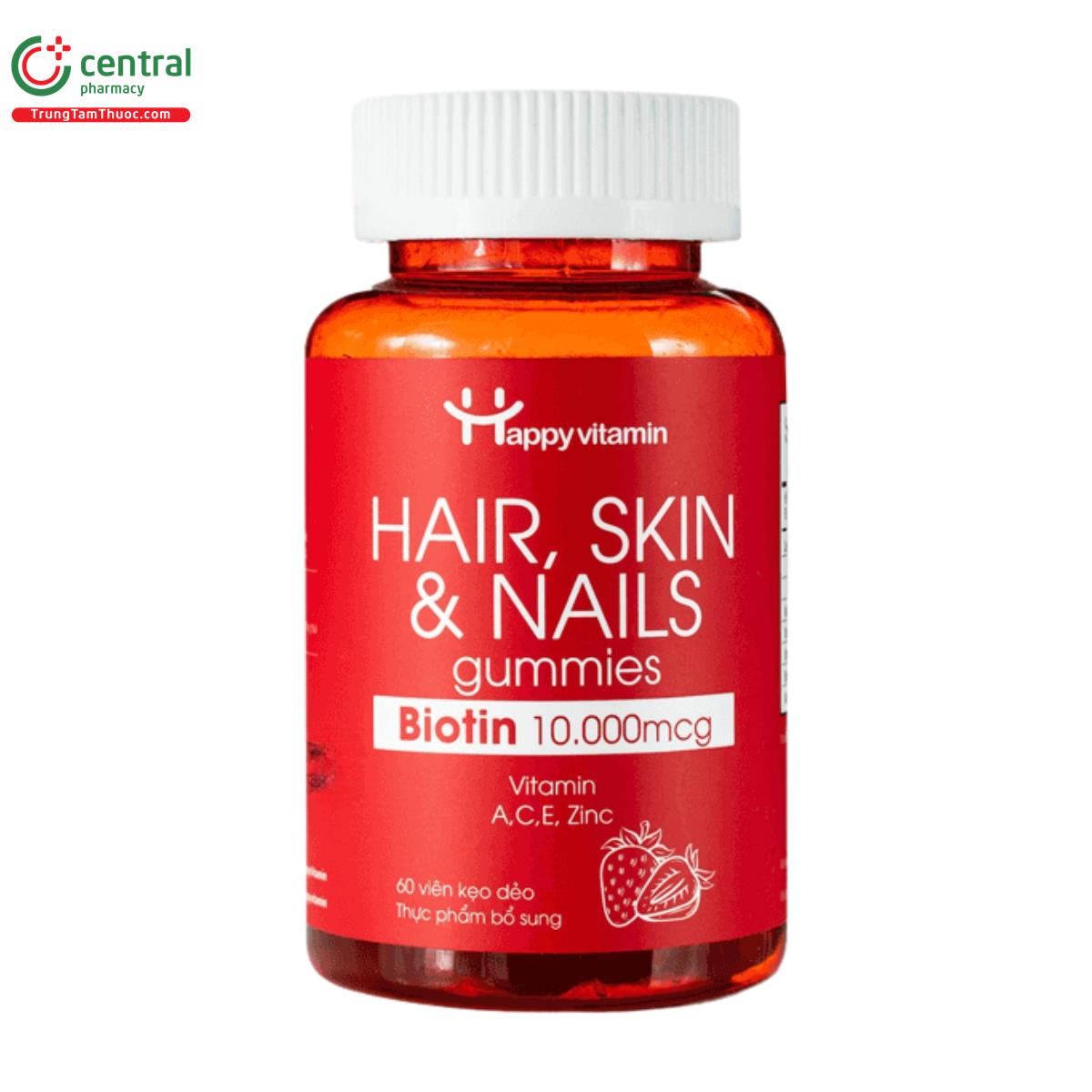 hair skin nails gummies biotin 10000mcg happy vitamin 3 U8063 hair skin nails gummies biotin 10000mcg happy vitamin 3 U8063