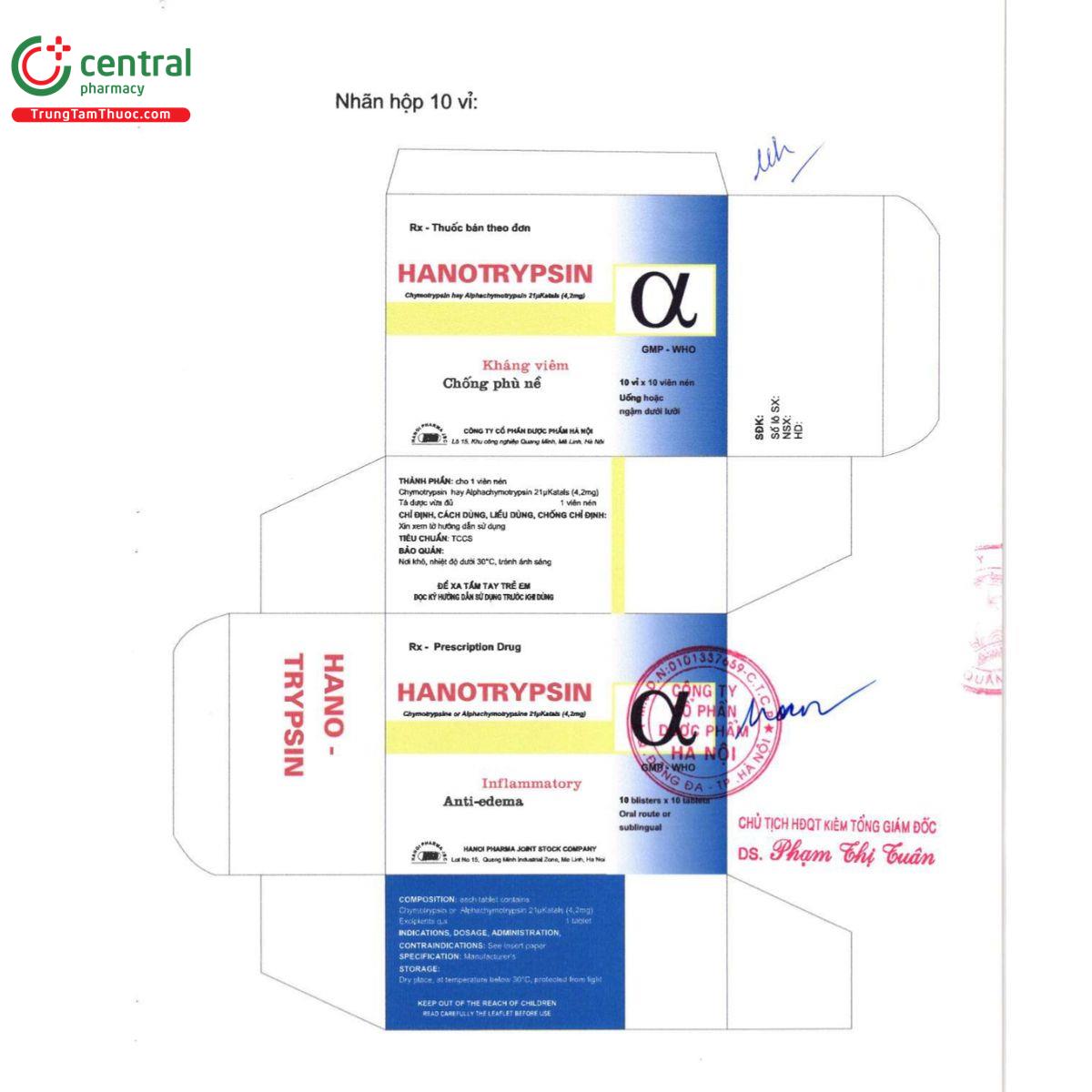 hanotrypsin 42mg 4 J3015 hanotrypsin 42mg 4 J3015