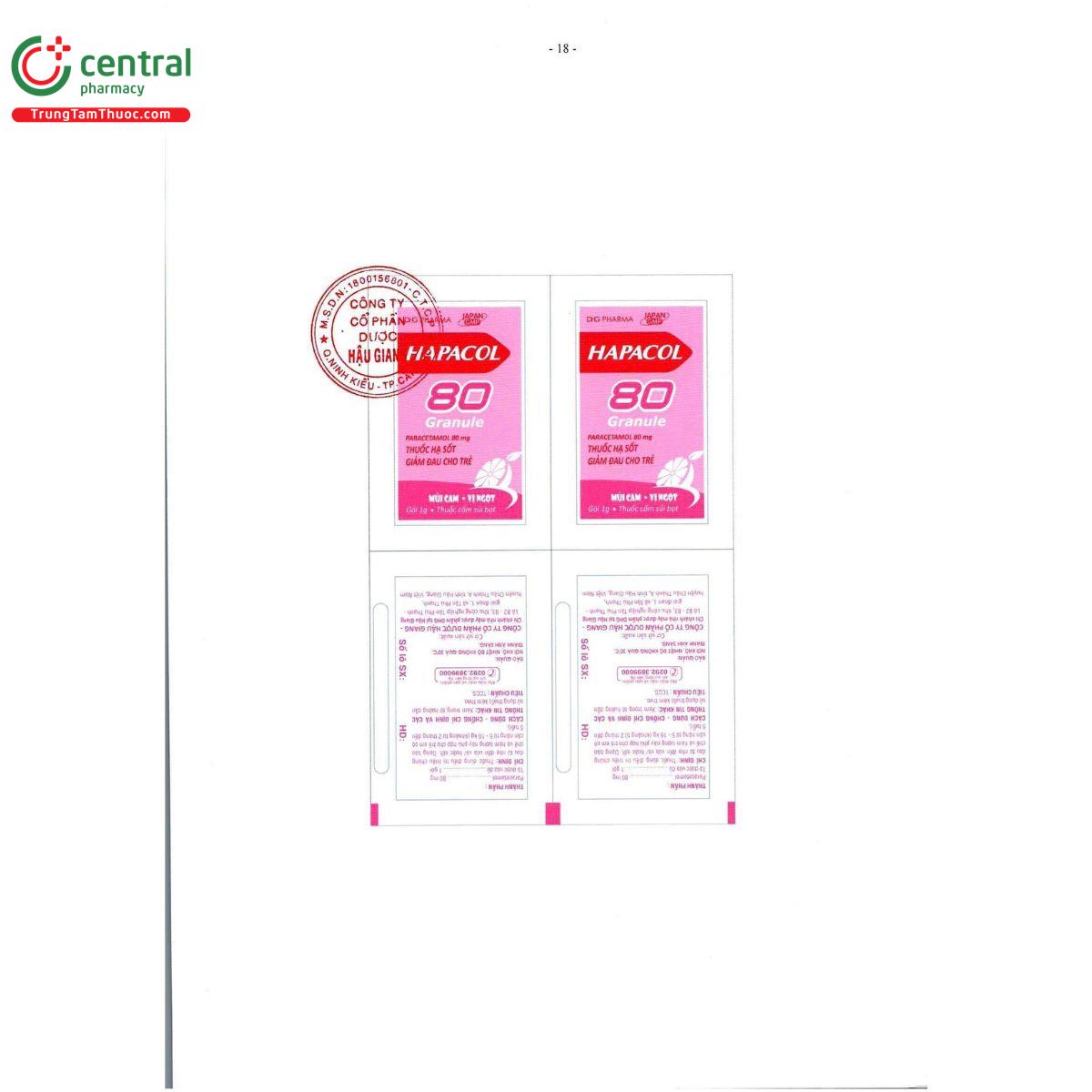 hapacol 80 granule 3 J3225